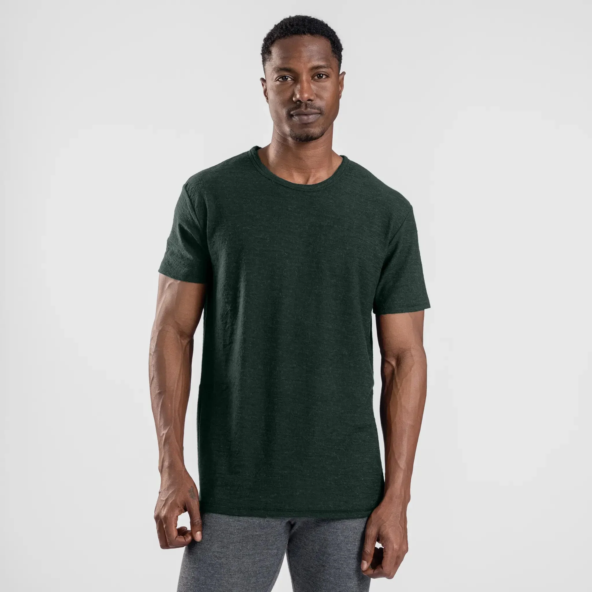 3 Pack Bundle - Men's Alpaca Wool T-Shirt: 160 Ultralight Crew Neck - Image 4