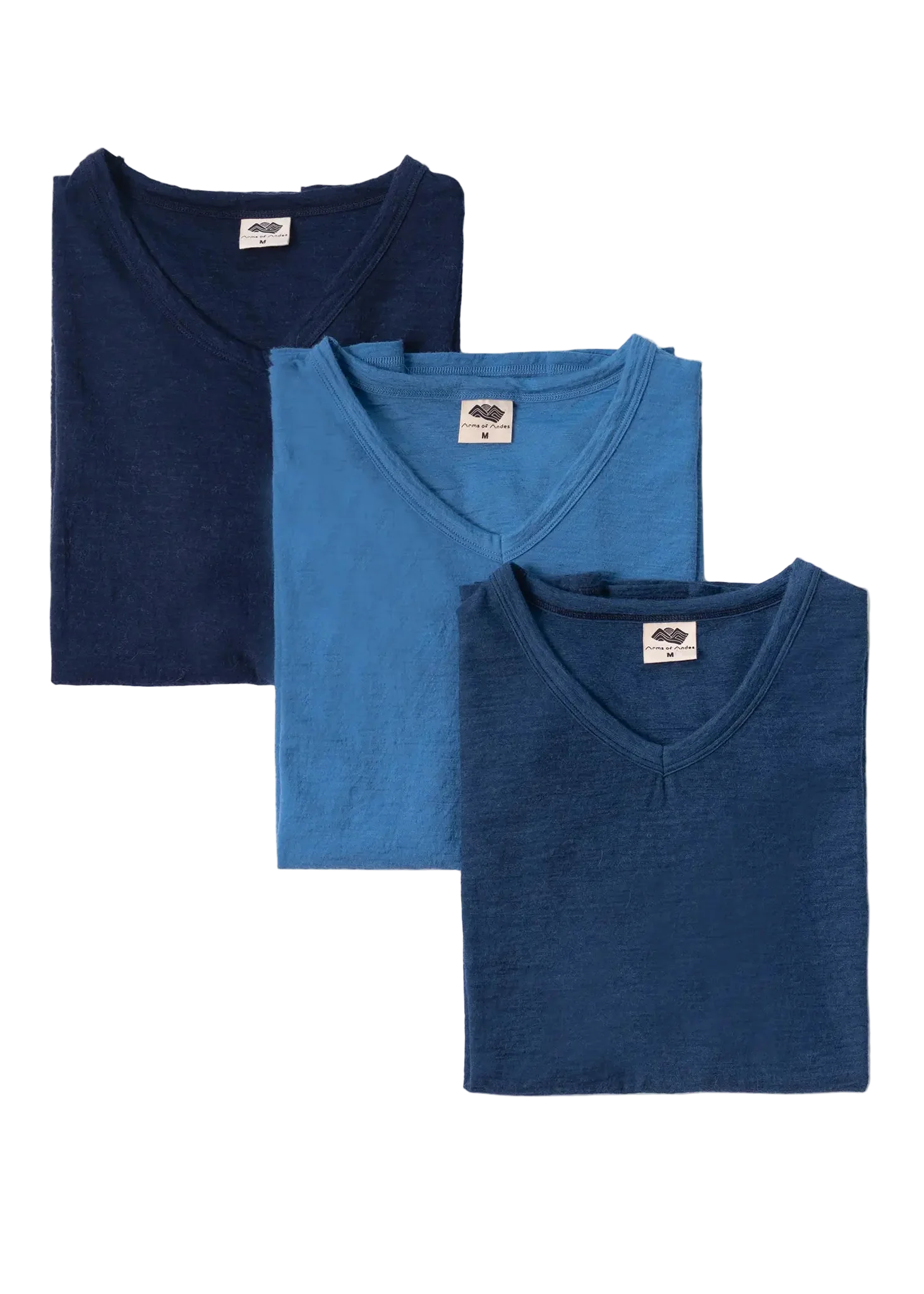 3 Pack Bundle - Men's Alpaca Wool T-Shirt: 160 Ultralight V-Neck - Image 52