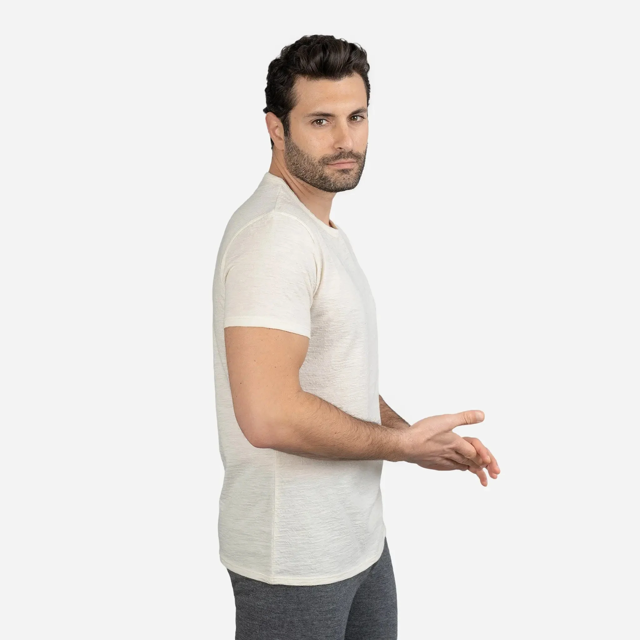 3 Pack Bundle - Men's Alpaca Wool T-Shirt: 160 Ultralight Crew Neck - Image 25
