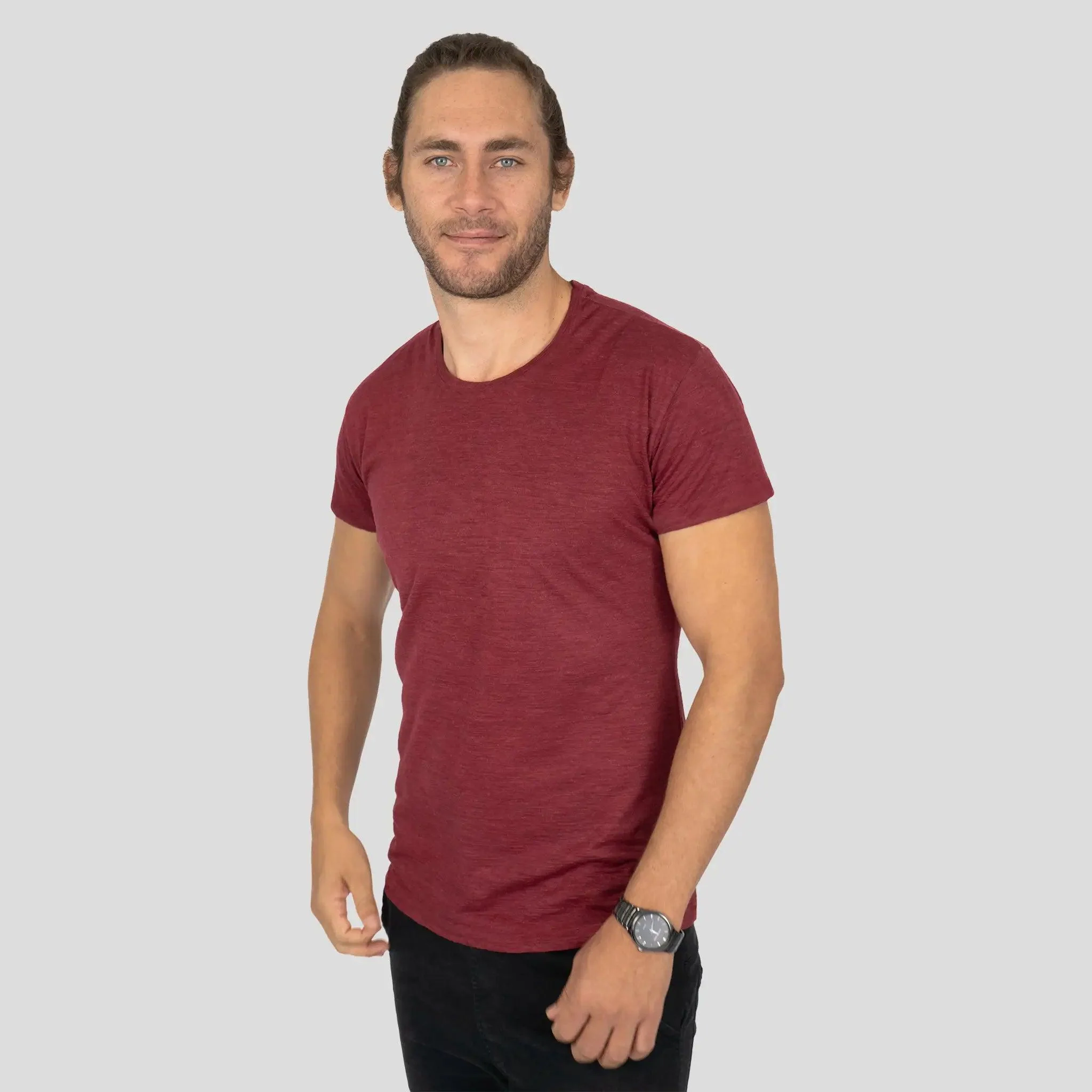 3 Pack Bundle - Men's Alpaca Wool T-Shirt: 160 Ultralight Crew Neck - Image 9