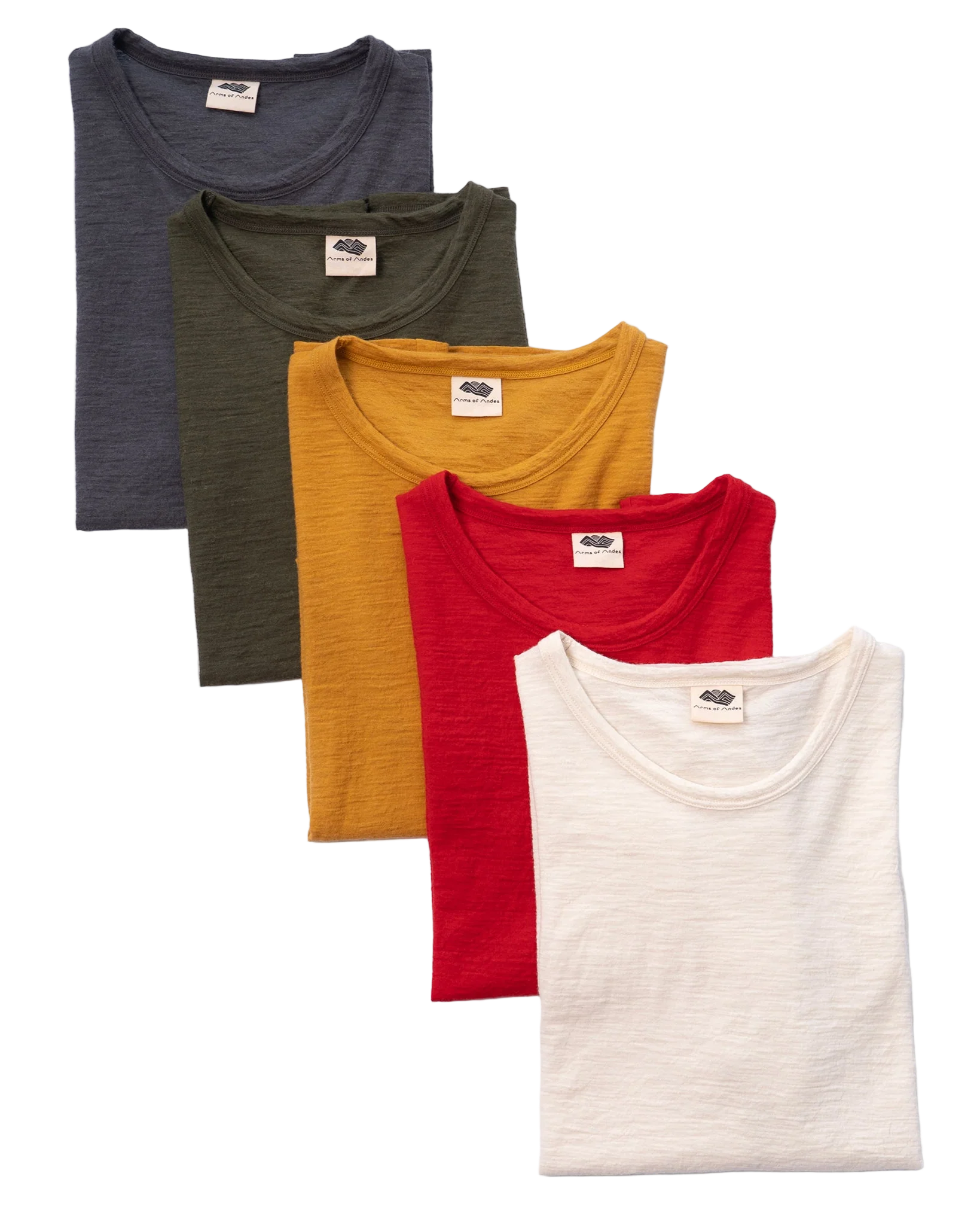 5 Pack Bundle - Men's Alpaca Wool T-Shirt: 160 Ultralight Crew Neck - Image 63