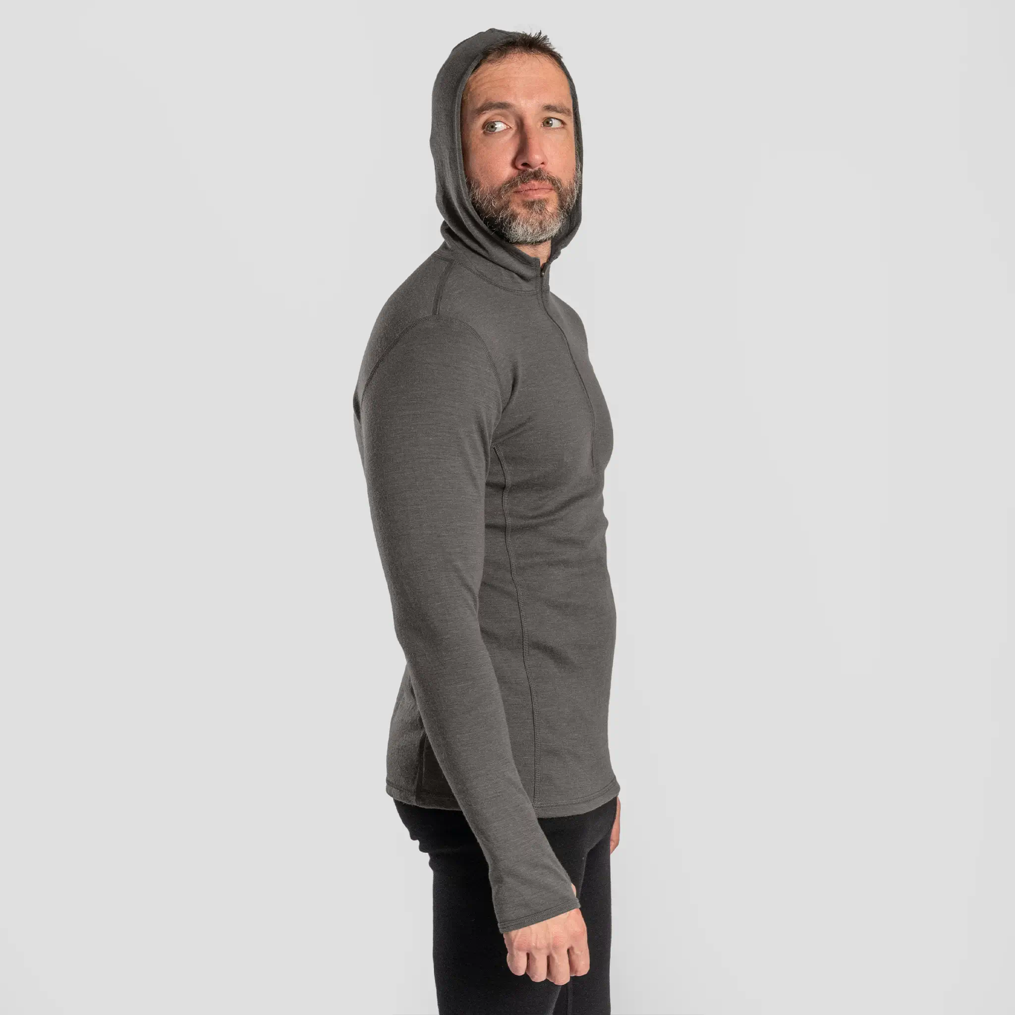 Men's Alpaca Wool Hoodie: 300 Lightweight Half-Zip - Image 29