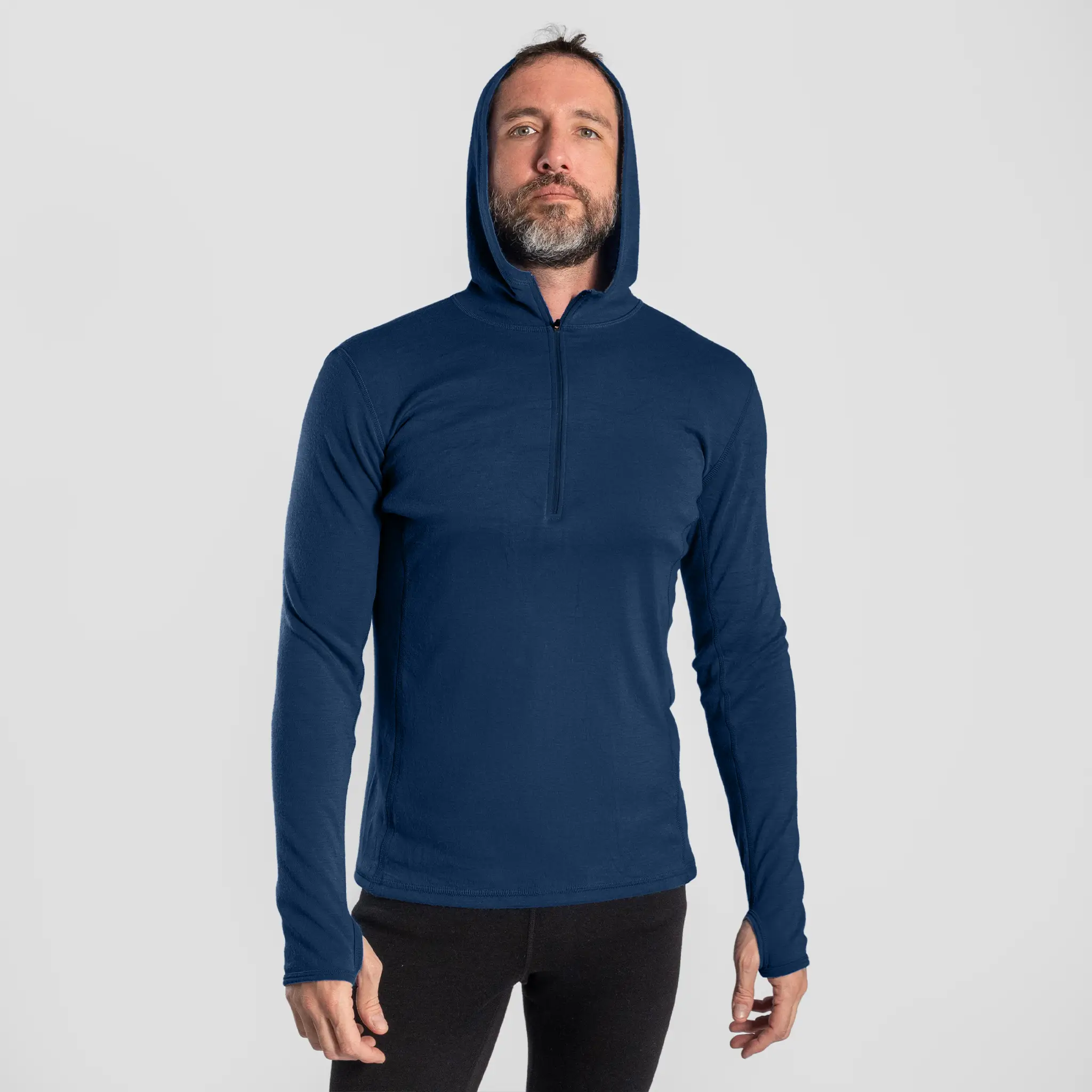 Men's Alpaca Wool Hoodie: 300 Lightweight Half-Zip - Image 32