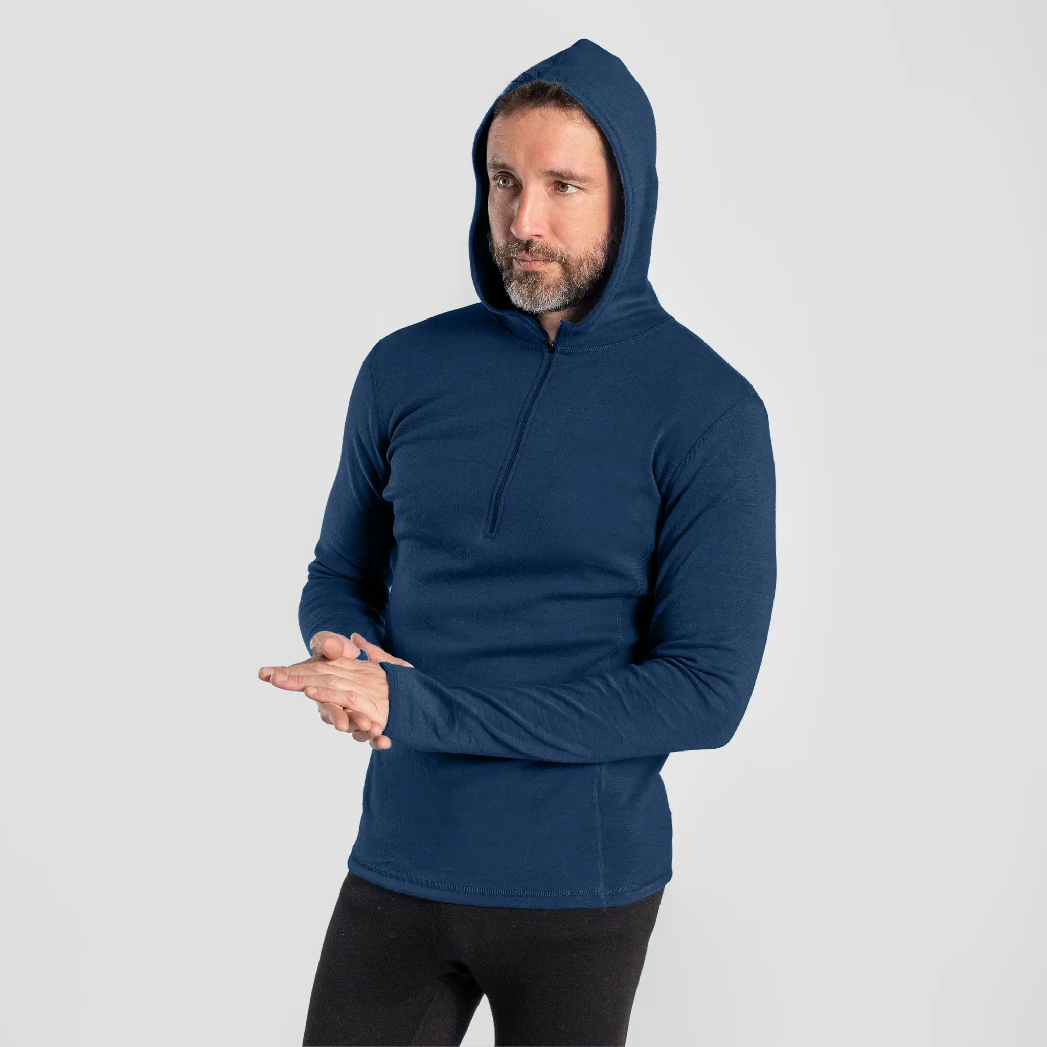 Men's Alpaca Wool Hoodie: 300 Lightweight Half-Zip - Image 33