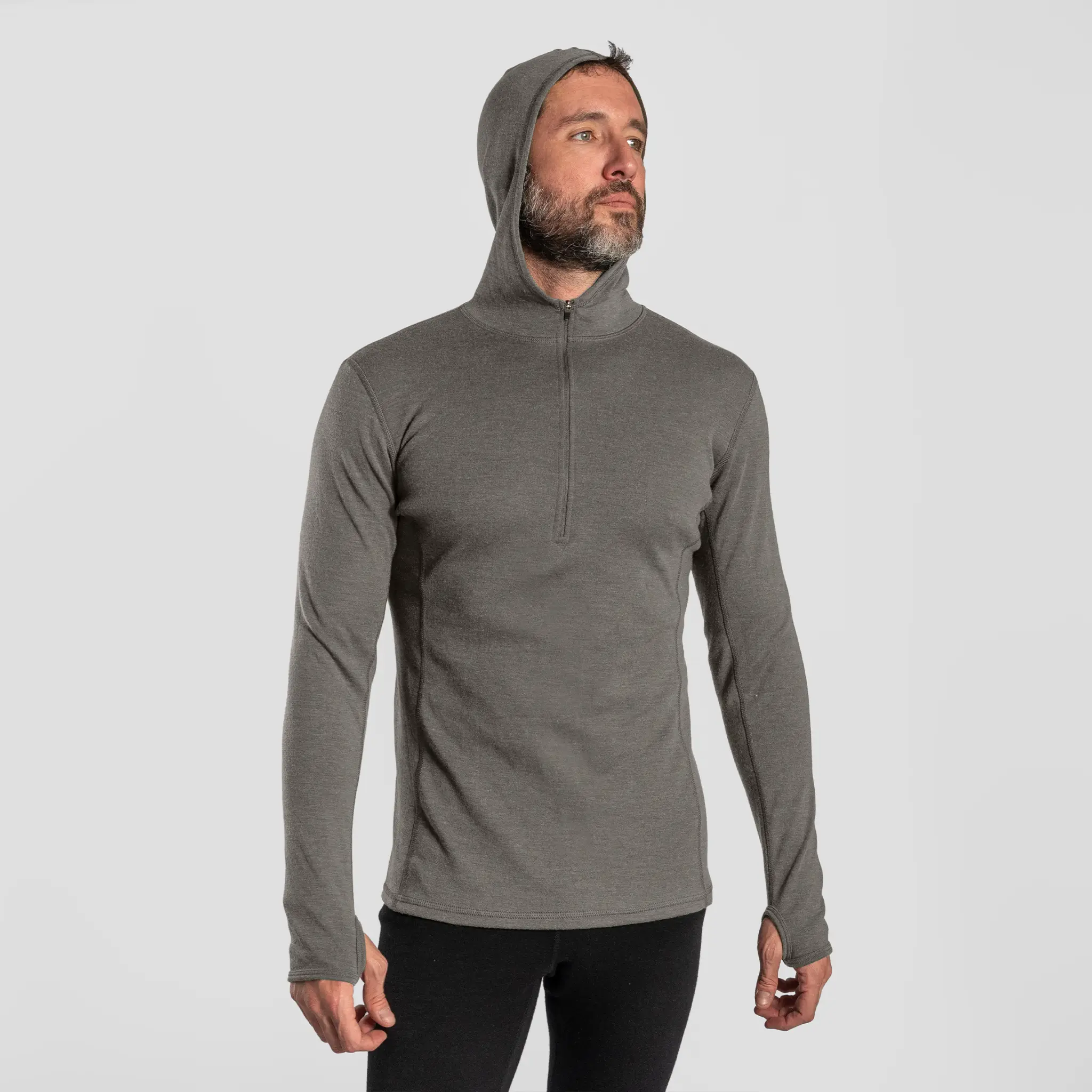 Men's Alpaca Wool Hoodie: 300 Lightweight Half-Zip - Image 36