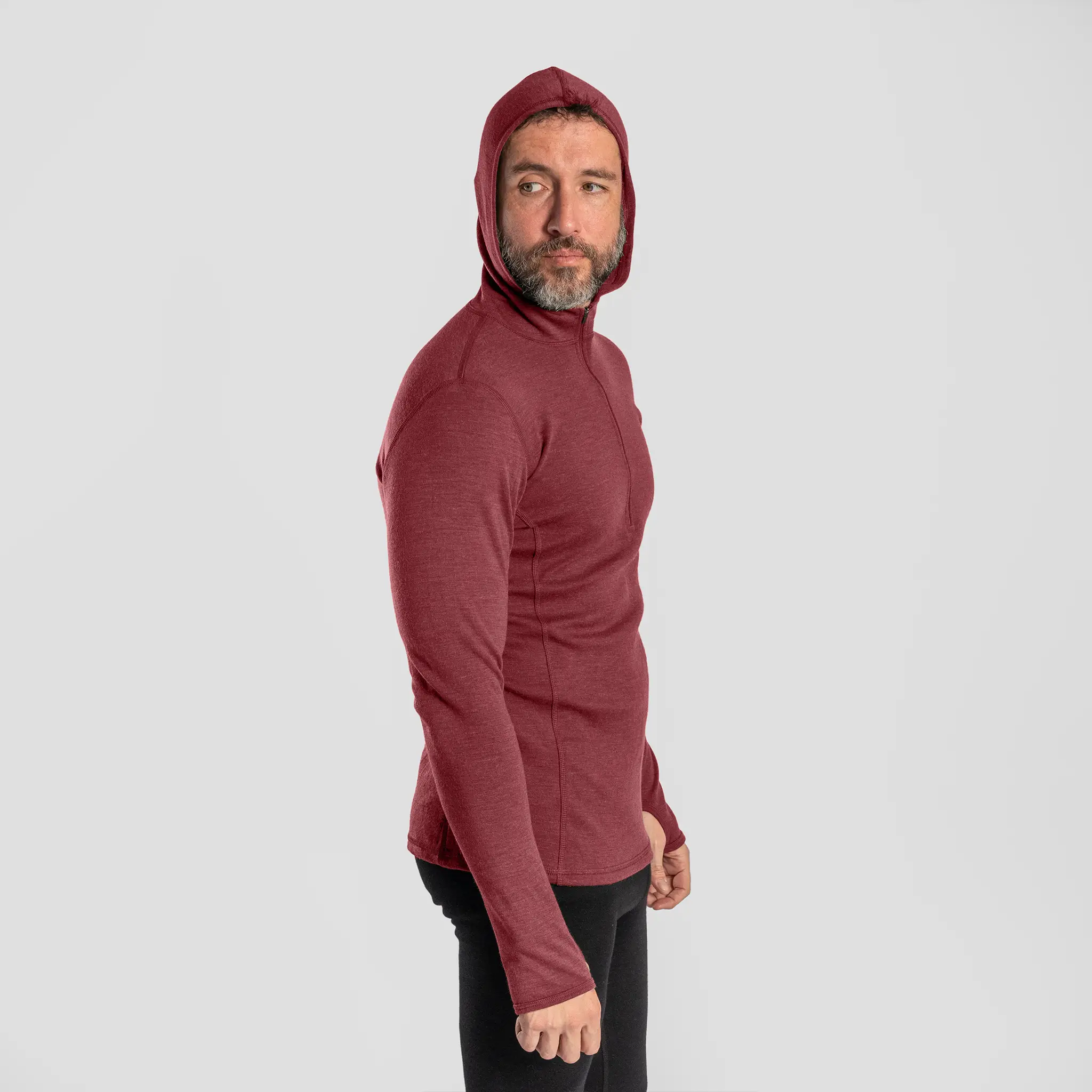 Men's Alpaca Wool Hoodie: 300 Lightweight Half-Zip - Image 41