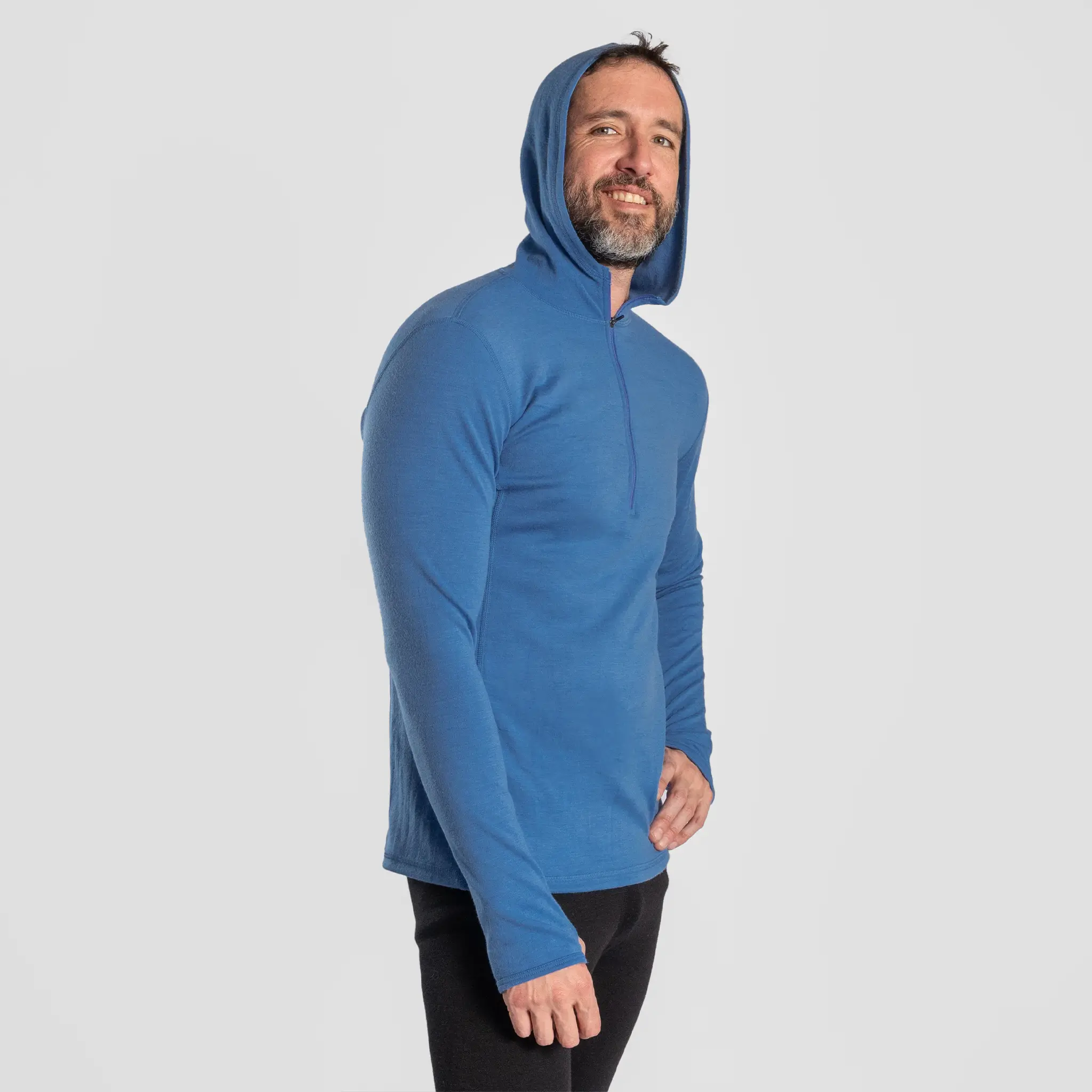 Men's Alpaca Wool Hoodie: 300 Lightweight Half-Zip - Image 9