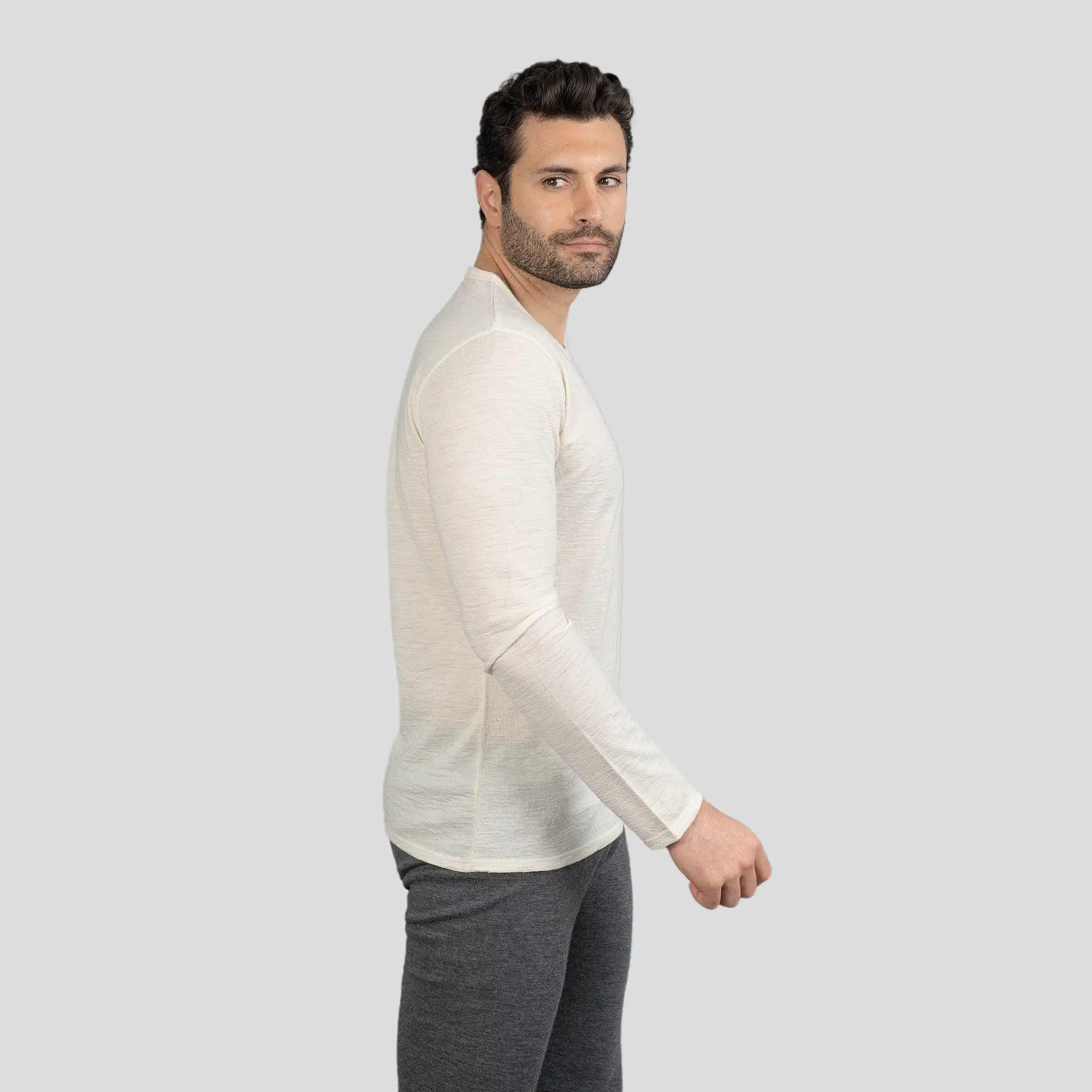Men's Alpaca Wool Long Sleeve T-Shirt: 160 Ultralight - Image 11