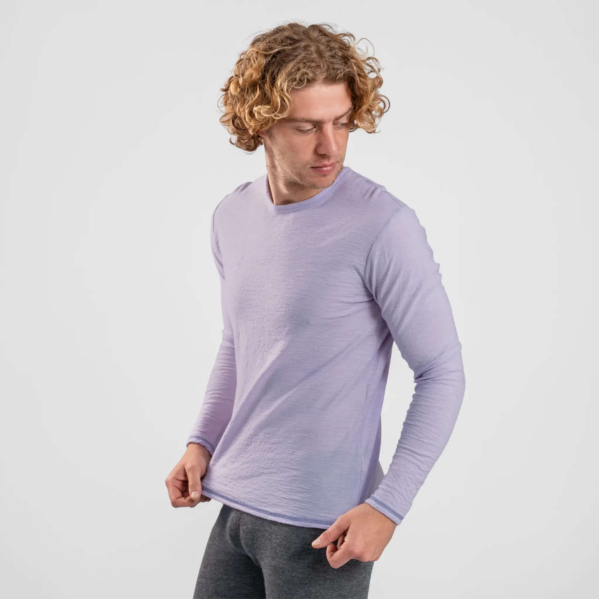 Men's Alpaca Wool Long Sleeve T-Shirt: 160 Ultralight - Image 34