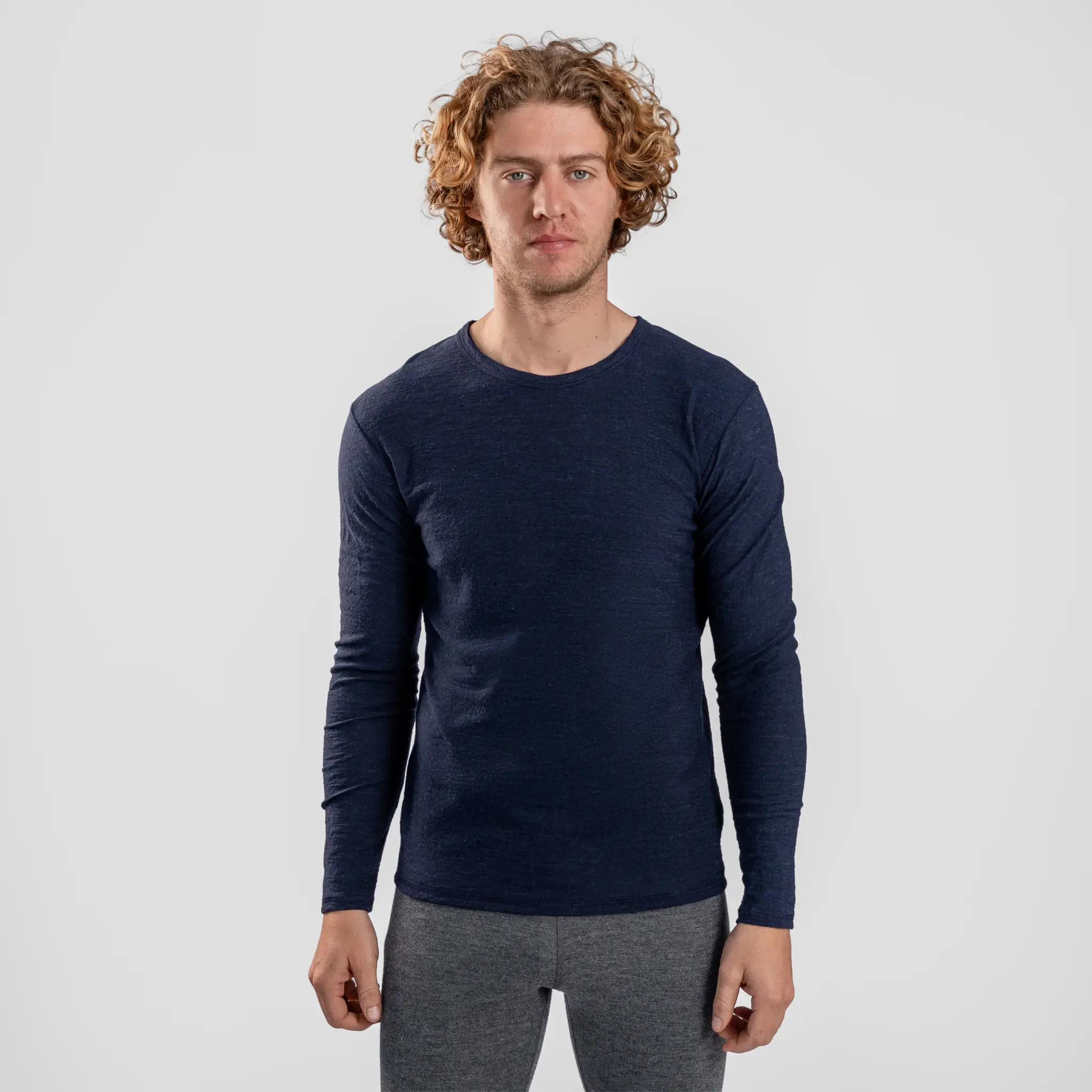 Men's Alpaca Wool Long Sleeve T-Shirt: 160 Ultralight - Image 41