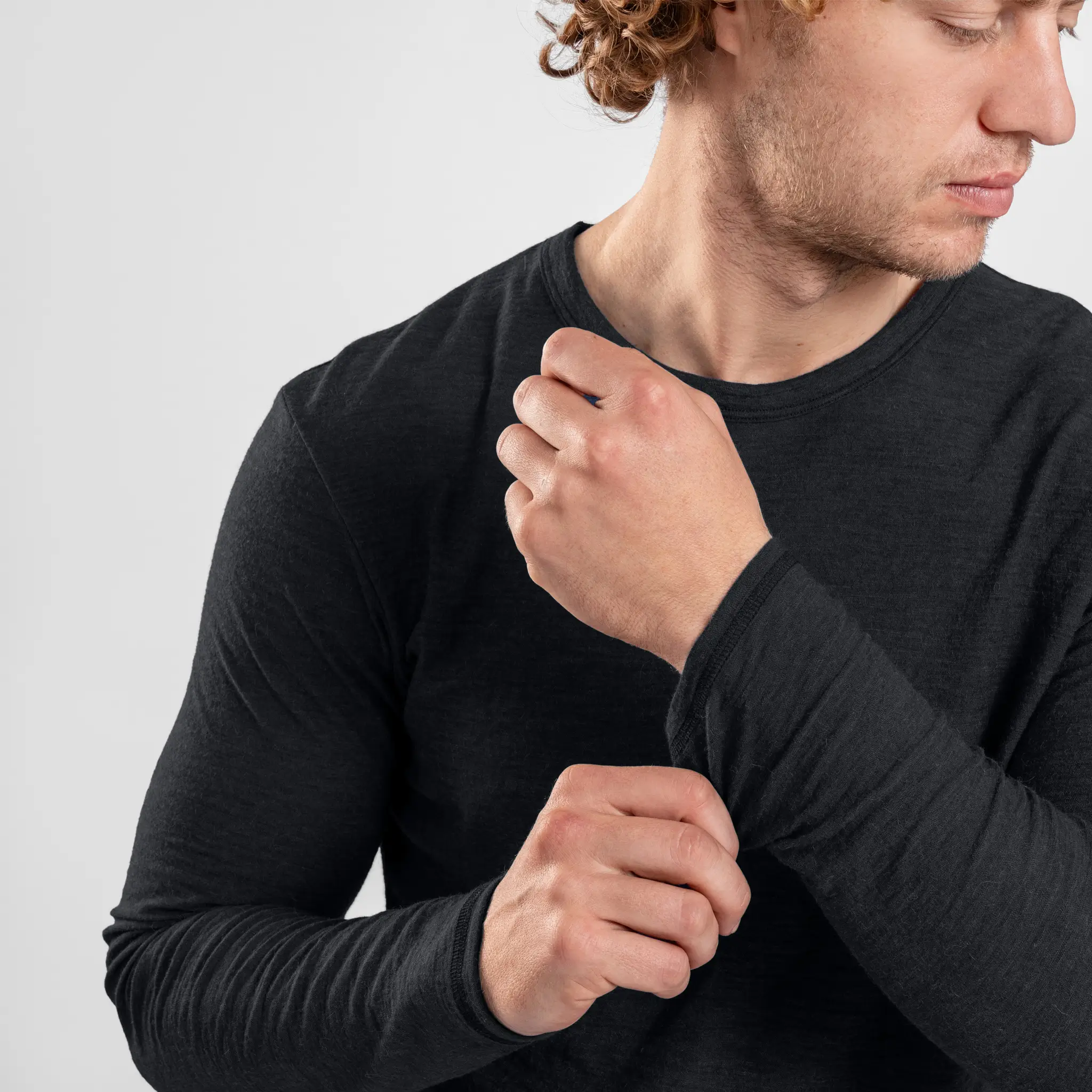 Men's Alpaca Wool Long Sleeve T-Shirt: 160 Ultralight - Image 48
