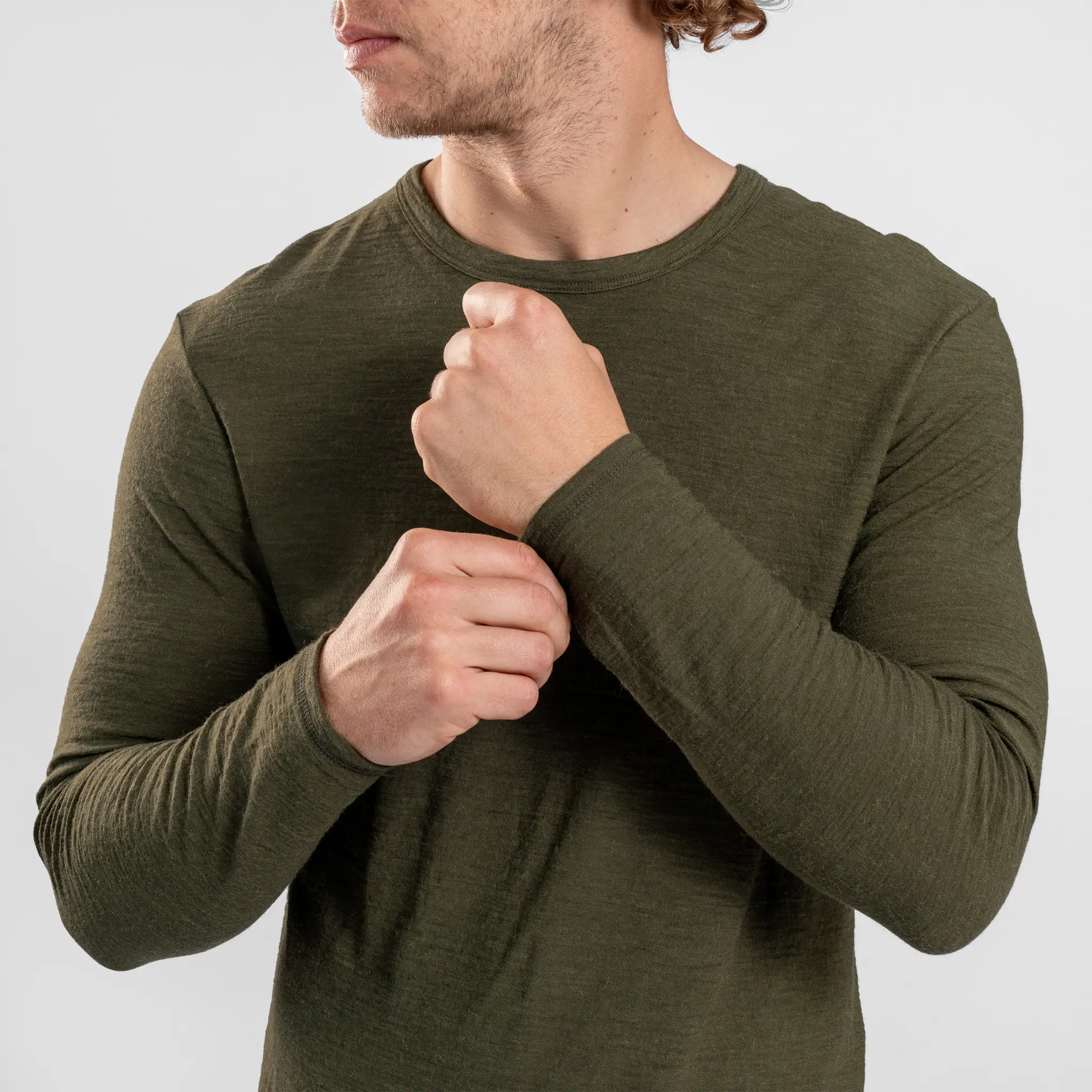 Men's Alpaca Wool Long Sleeve T-Shirt: 160 Ultralight - Image 52