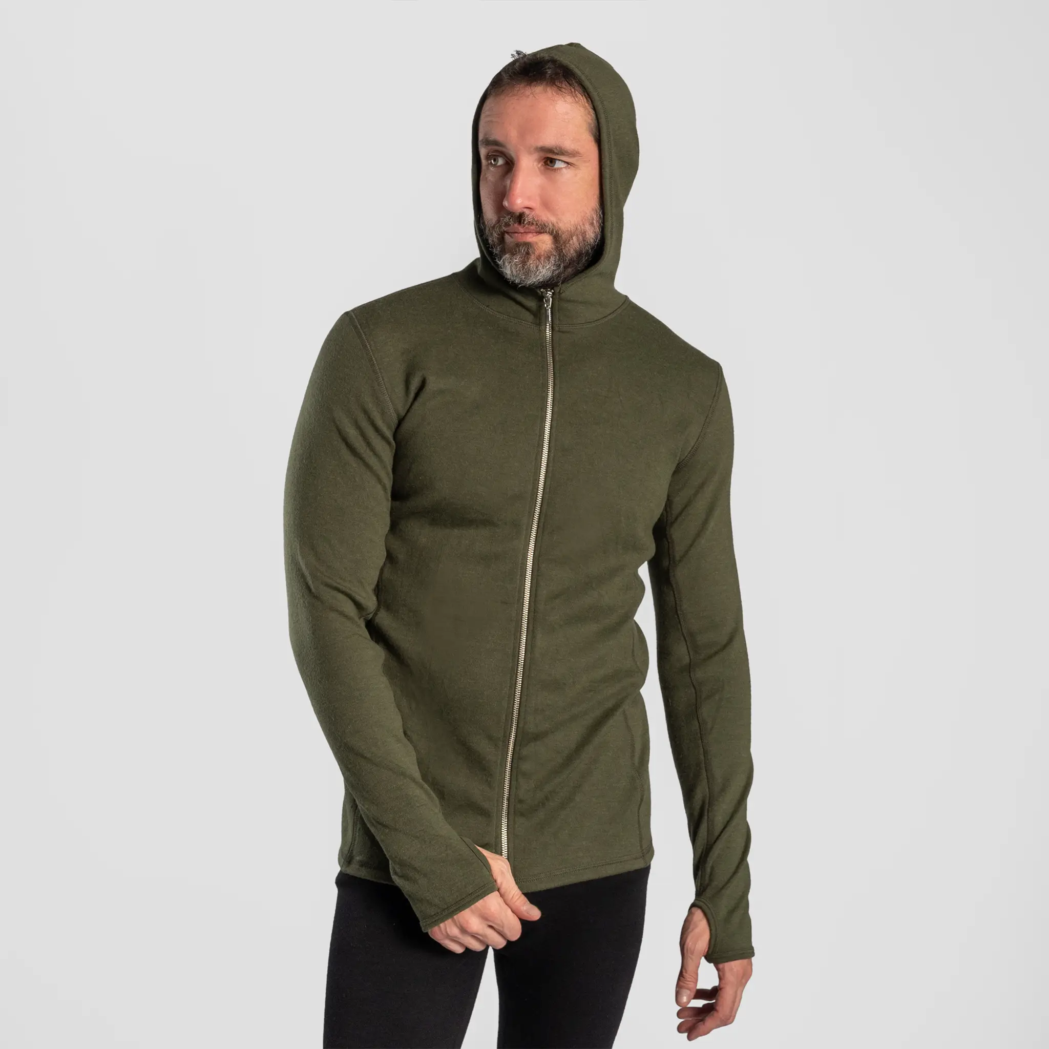 Men's Alpaca Wool Hoodie Jacket: 420 Midweight Full-Zip - Image 11