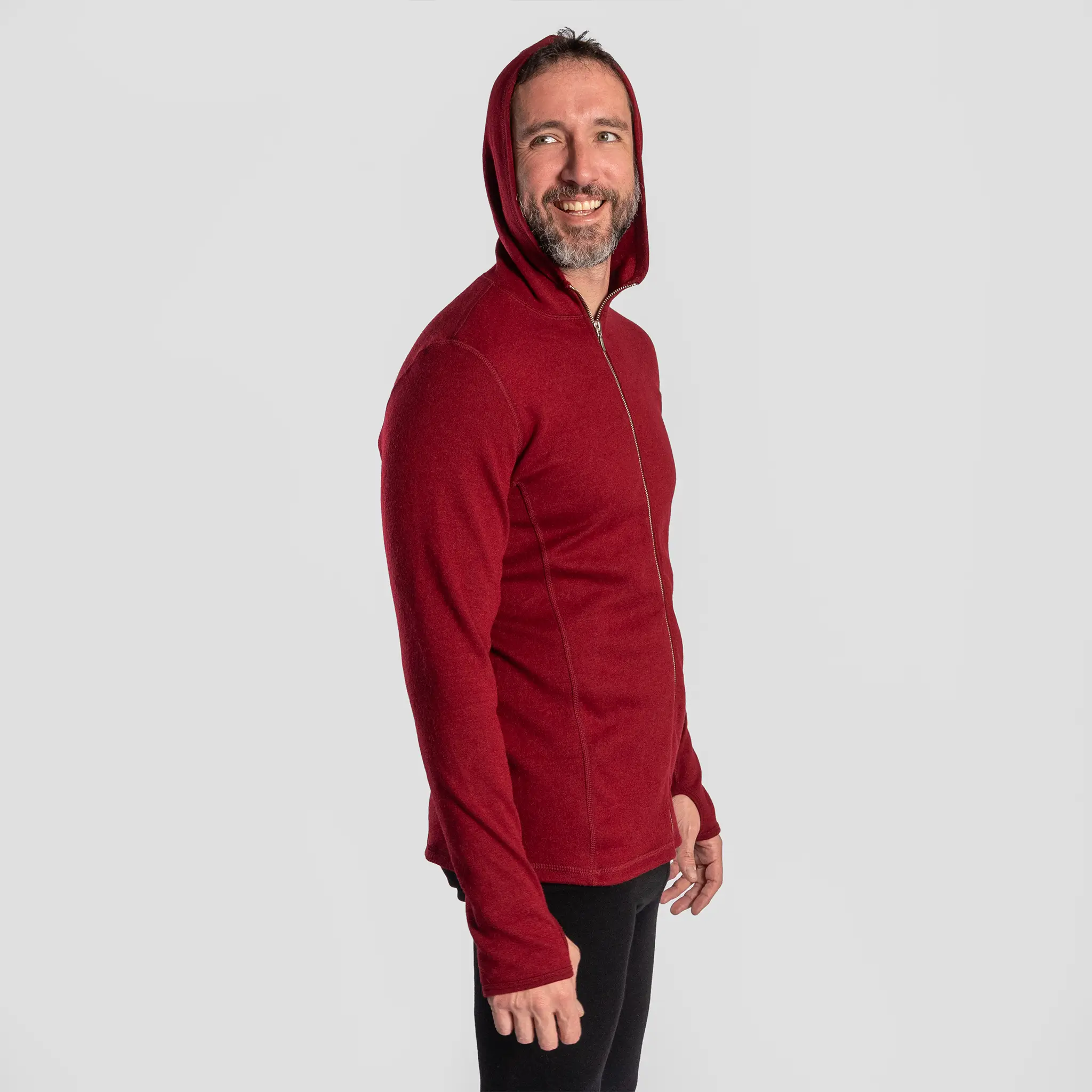 Men's Alpaca Wool Hoodie Jacket: 420 Midweight Full-Zip - Image 16