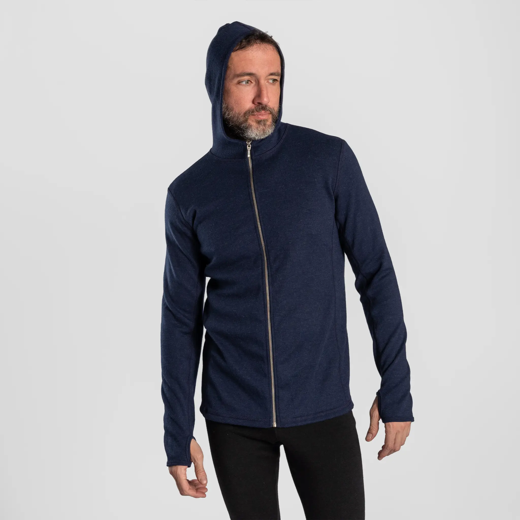 Men's Alpaca Wool Hoodie Jacket: 420 Midweight Full-Zip - Image 26