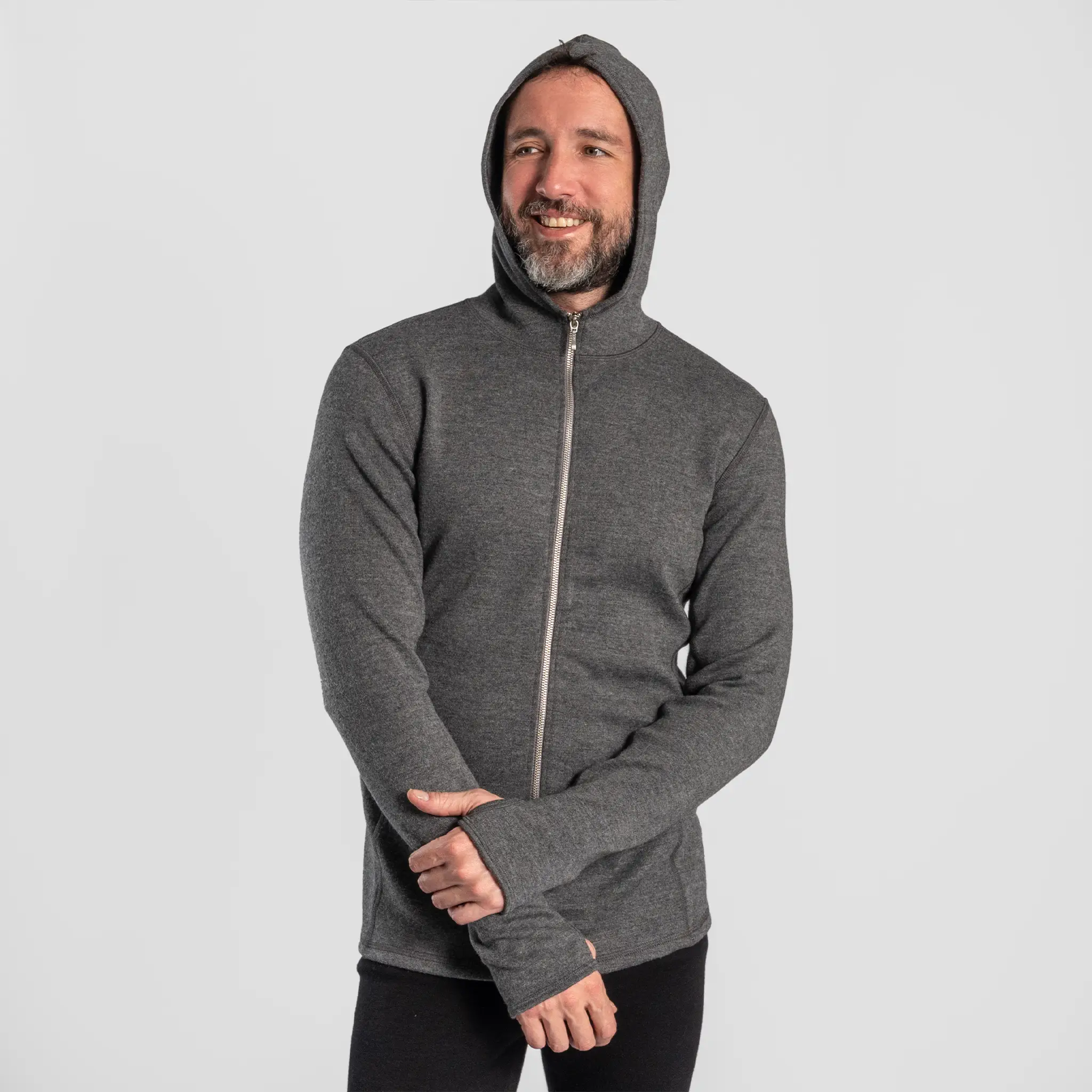 Men's Alpaca Wool Hoodie Jacket: 420 Midweight Full-Zip - Image 7