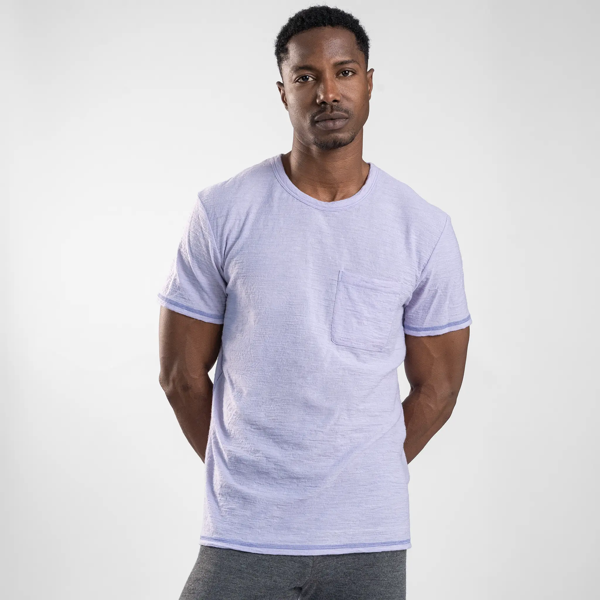 Men's Alpaca Wool Pocket T-Shirt: 160 Ultralight Crew Neck - Image 29