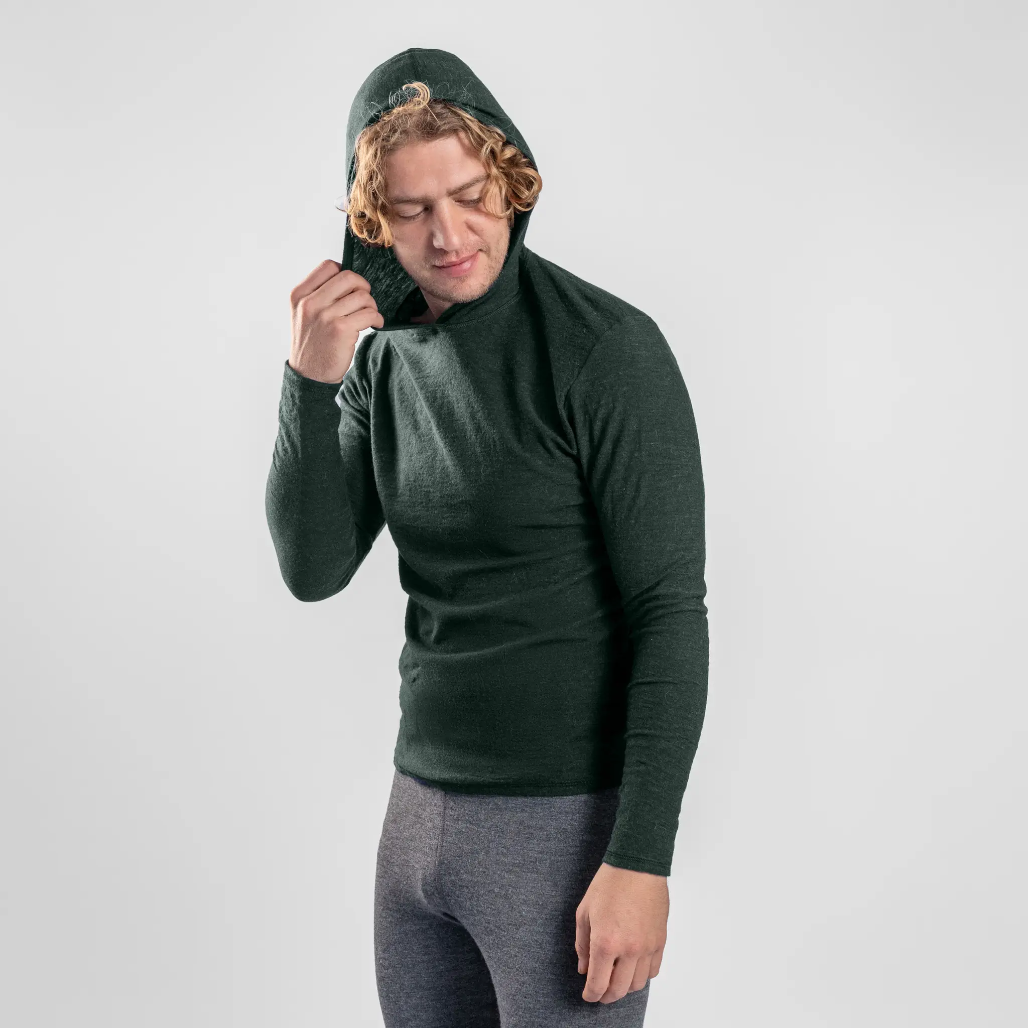 Men's Alpaca Wool Sun Hoodie: 160 Ultralight - Image 42