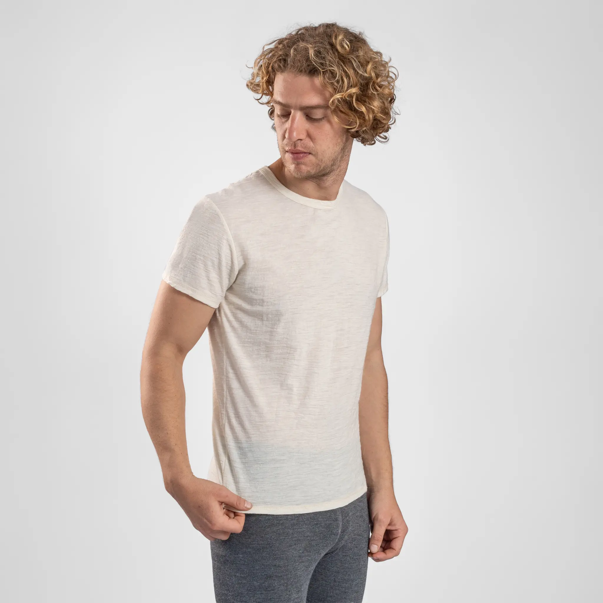 Men's Alpaca Wool T-Shirt: 110 Featherweight Crew Neck - Image 5