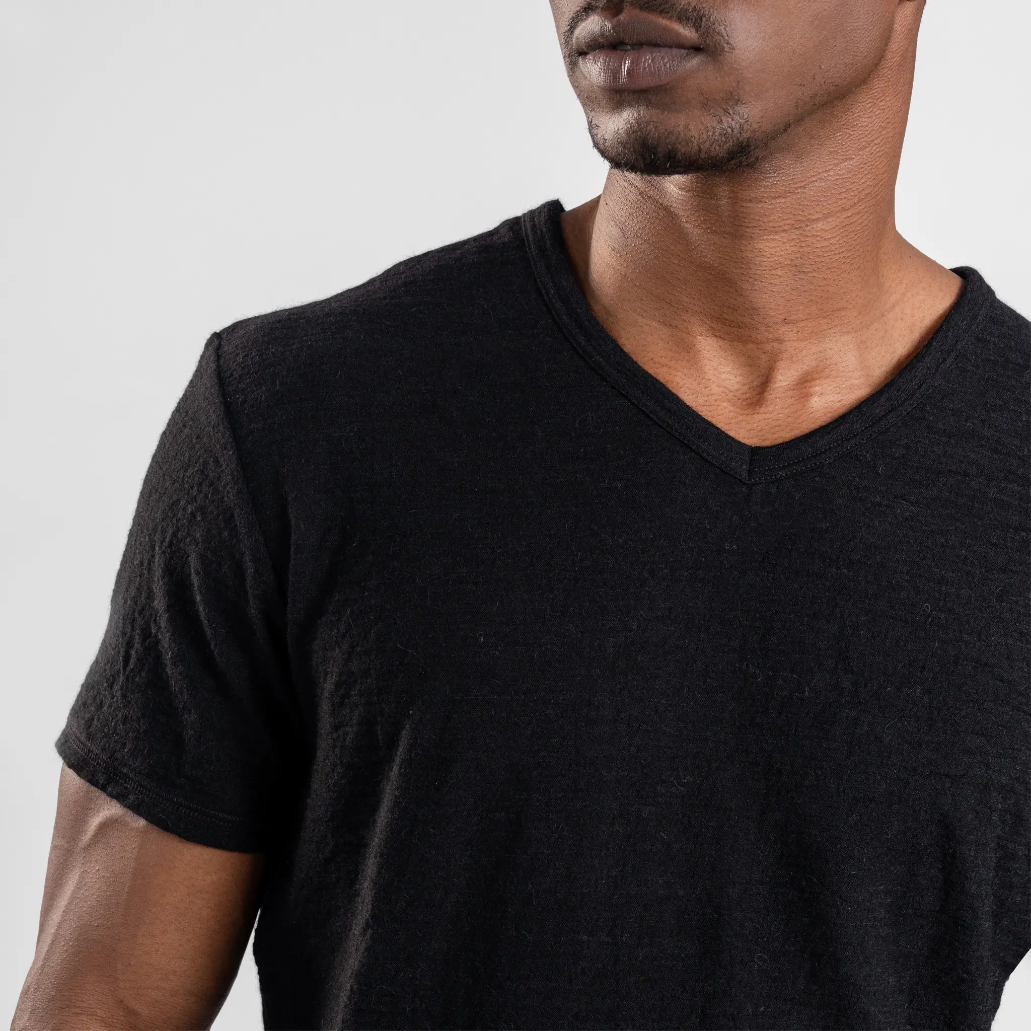 Men's Alpaca Wool T-Shirt: 160 Ultralight V-Neck - Image 20