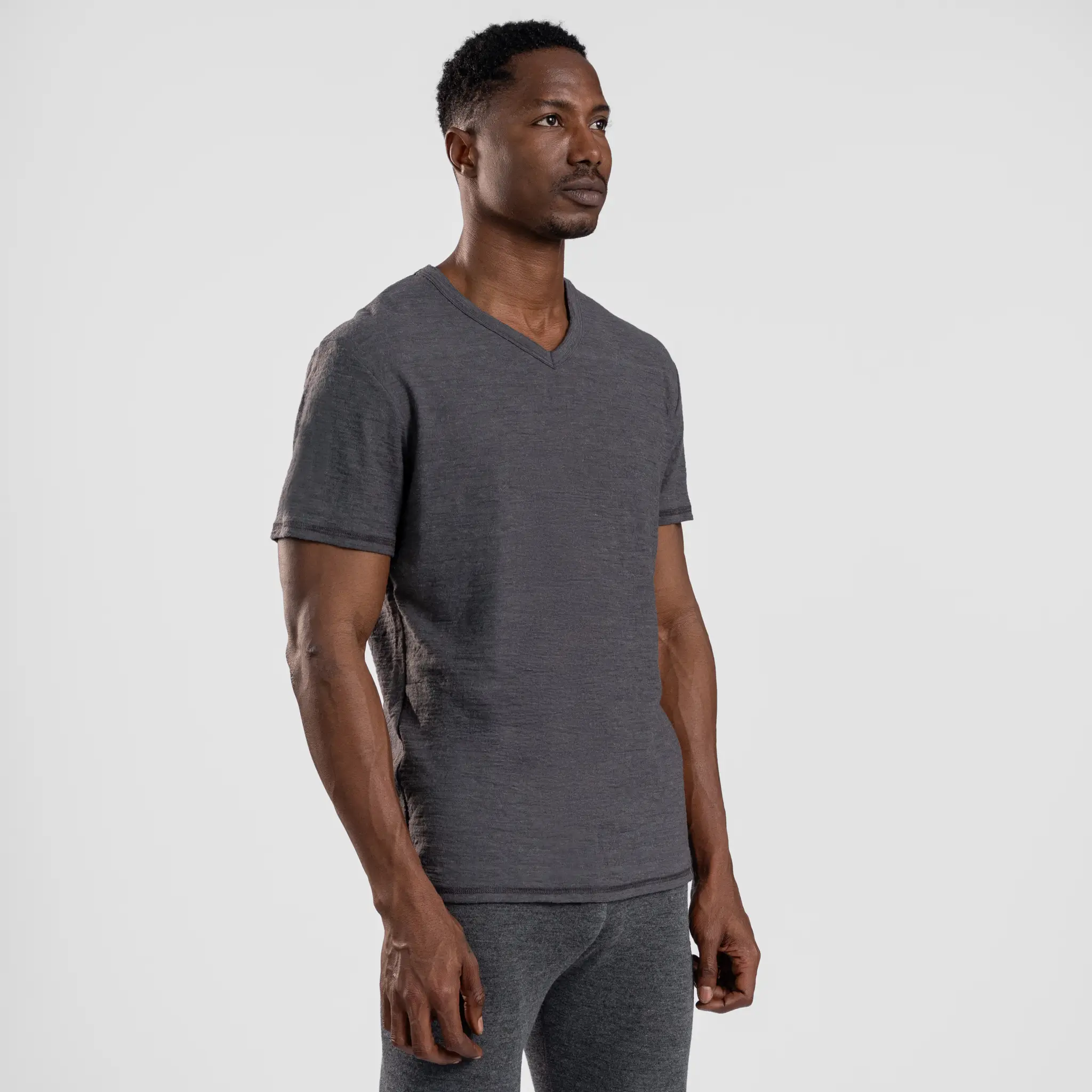 Men's Alpaca Wool T-Shirt: 160 Ultralight V-Neck - Image 22