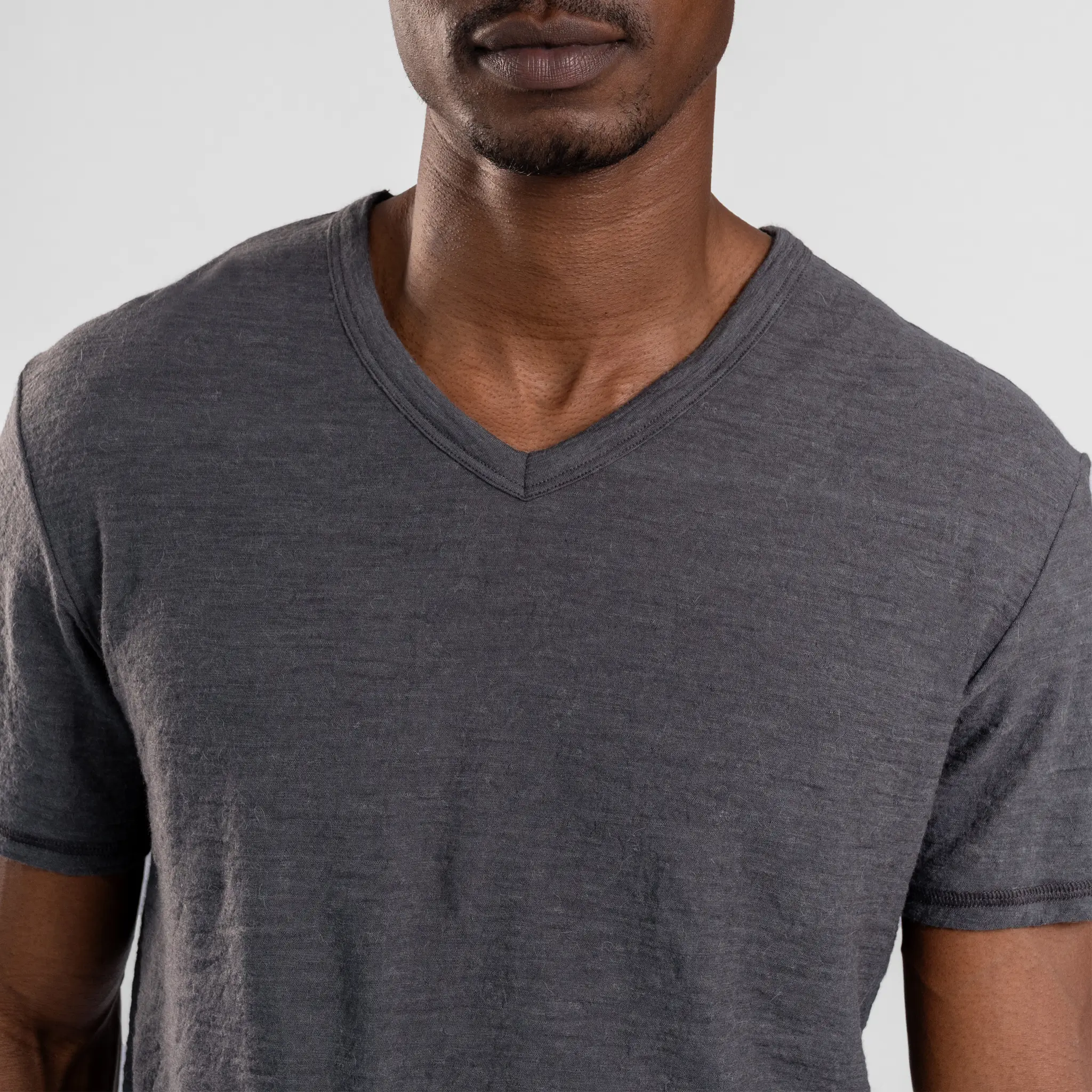 Men's Alpaca Wool T-Shirt: 160 Ultralight V-Neck - Image 24