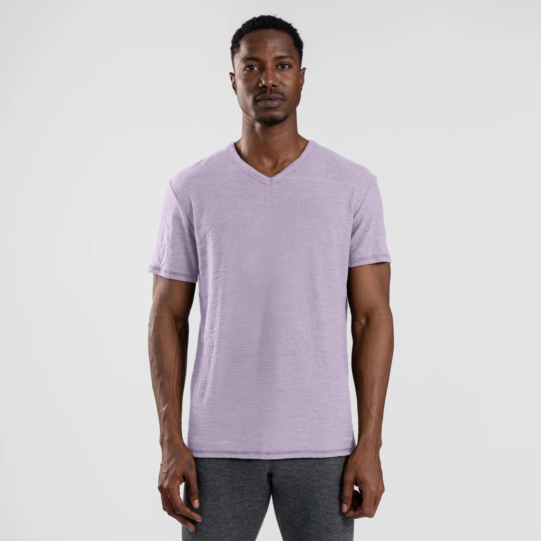 Men's Alpaca Wool T-Shirt: 160 Ultralight V-Neck - Image 25