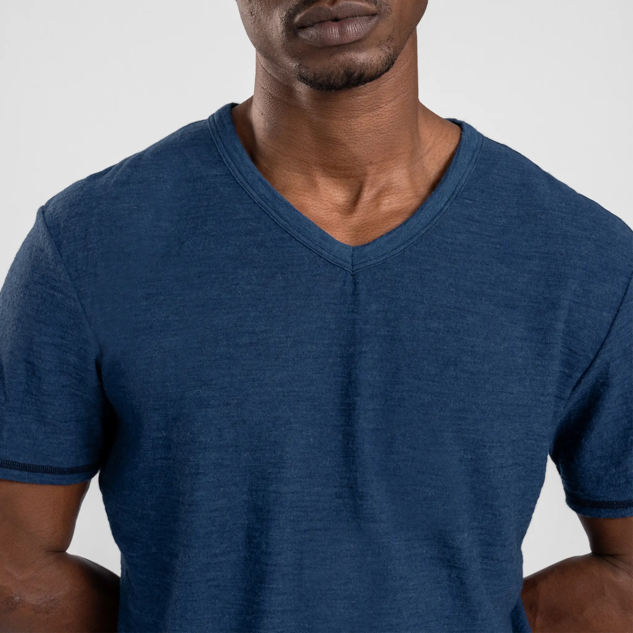Men's Alpaca Wool T-Shirt: 160 Ultralight V-Neck - Image 32