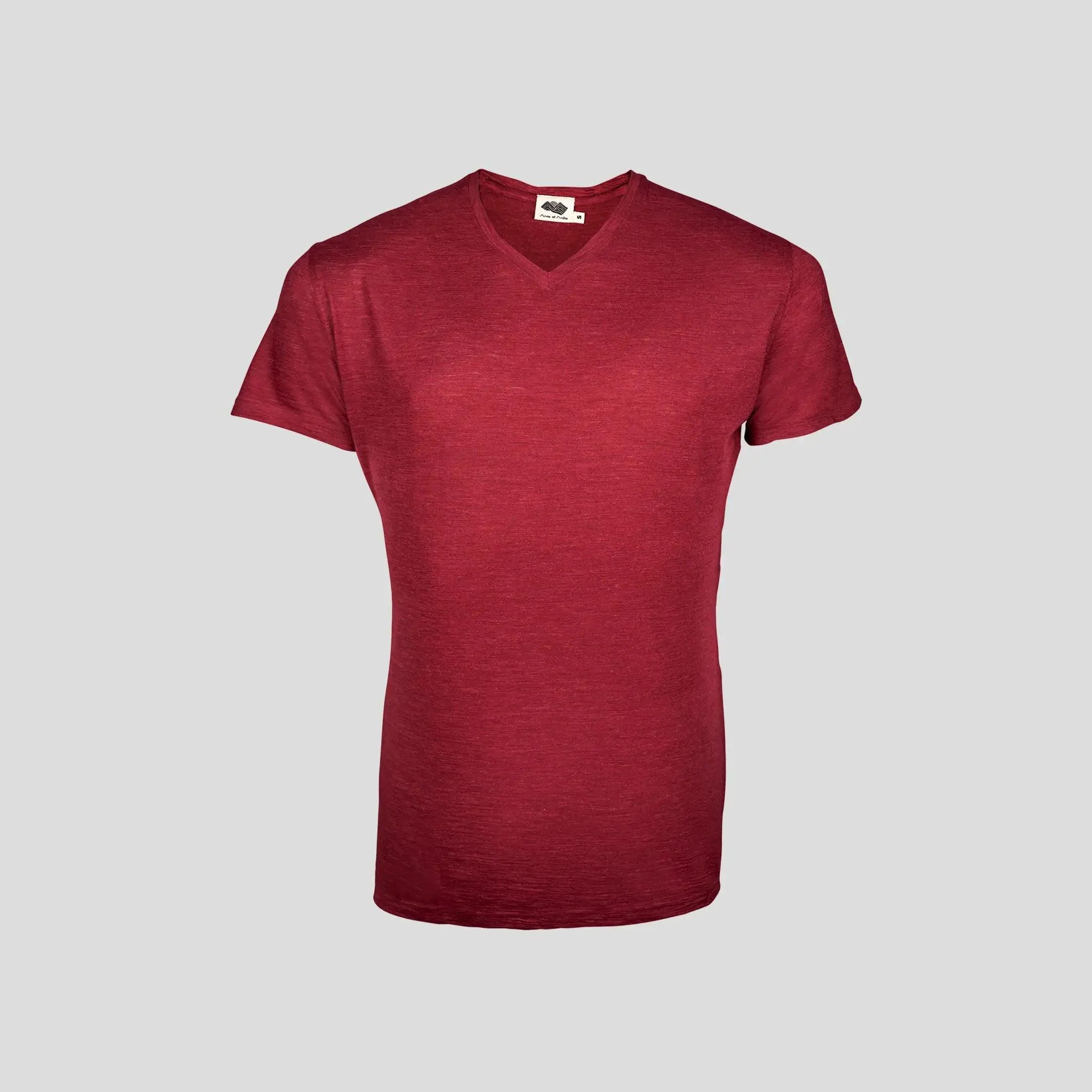 Men's Alpaca Wool T-Shirt: 160 Ultralight V-Neck - Image 4