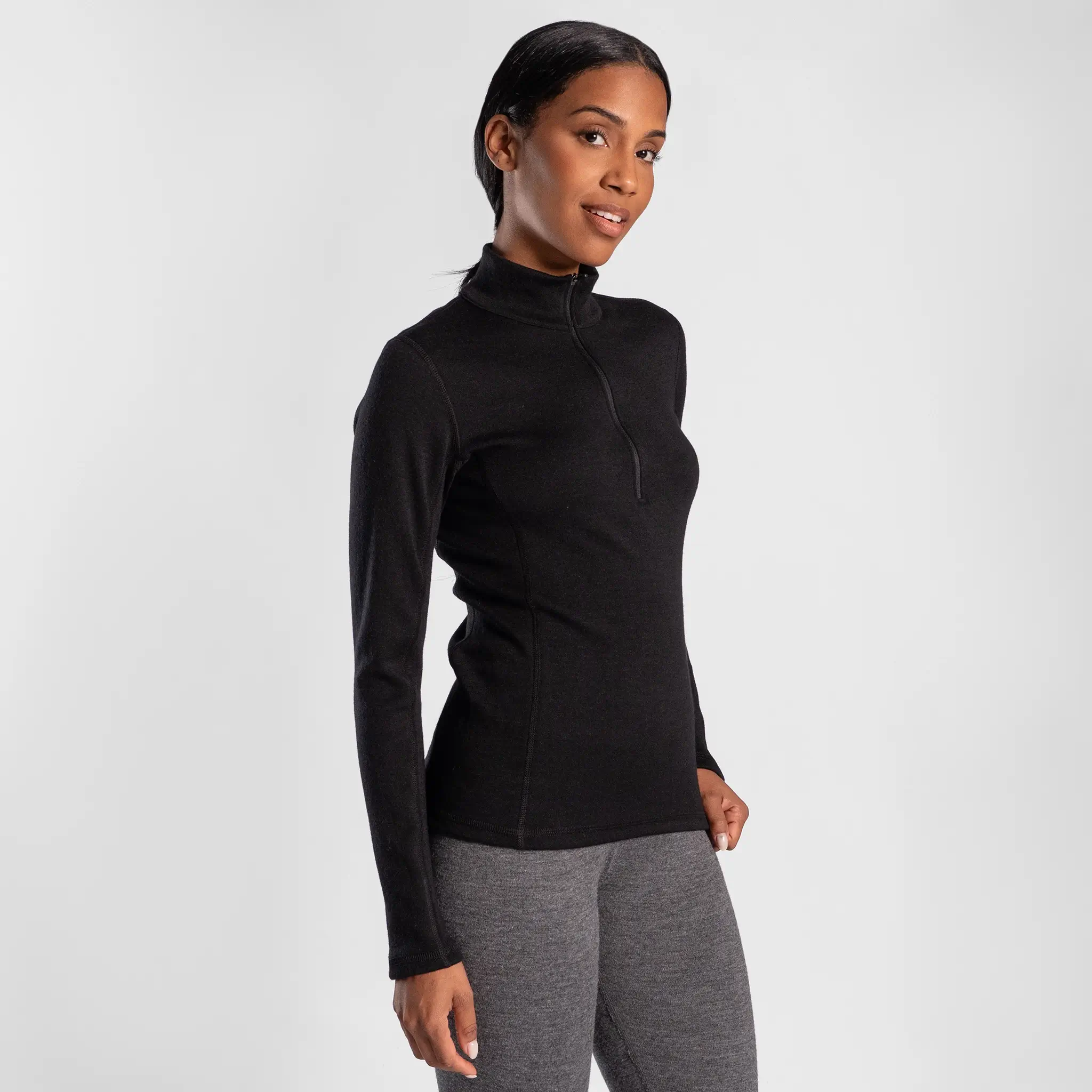 Women's Alpaca Wool Base Layer: 300 Lightweight Half-Zip - Image 3