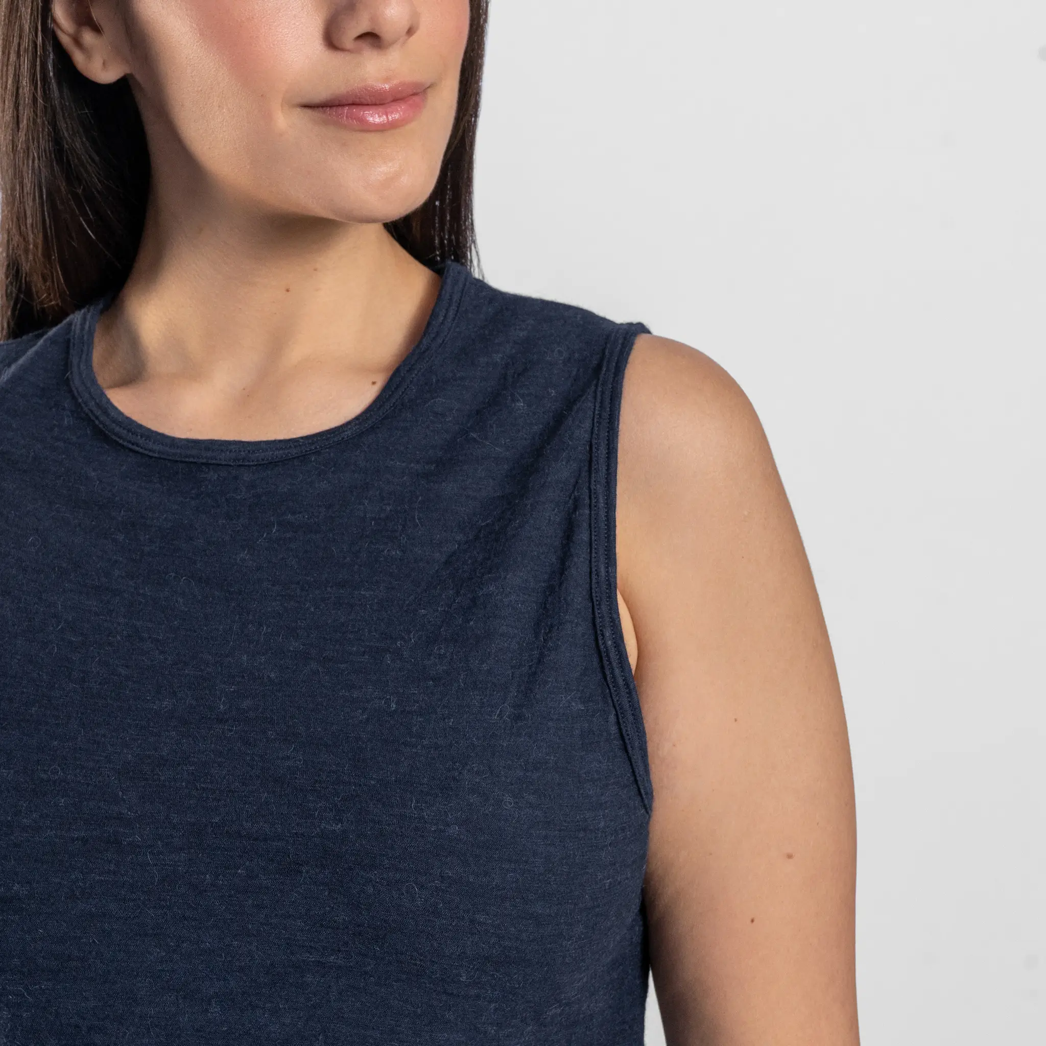 Women's Alpaca Wool Crop Tank Top: 160 Ultralight - Image 12