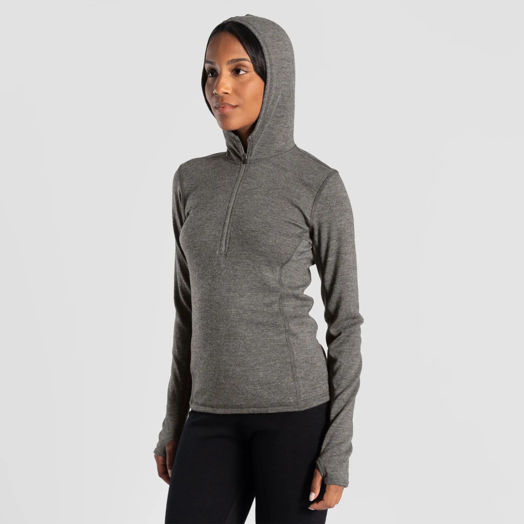 Women's Alpaca Wool Hoodie: 300 Lightweight Half-Zip - Image 16
