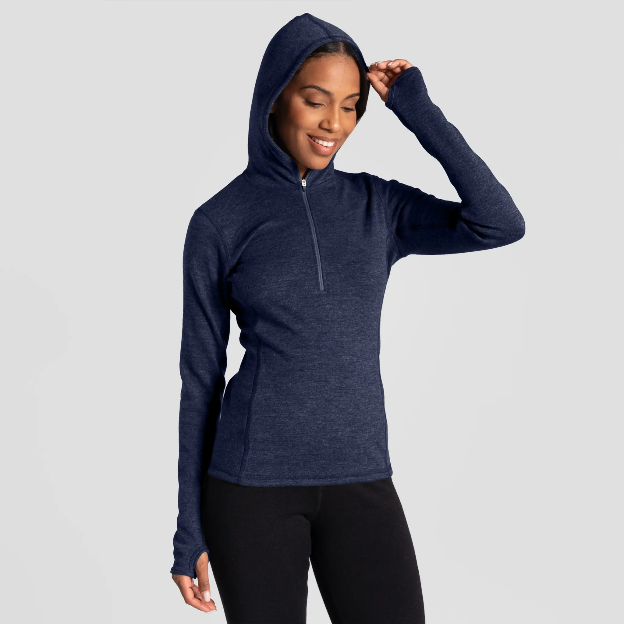 Women's Alpaca Wool Hoodie: 300 Lightweight Half-Zip - Image 20