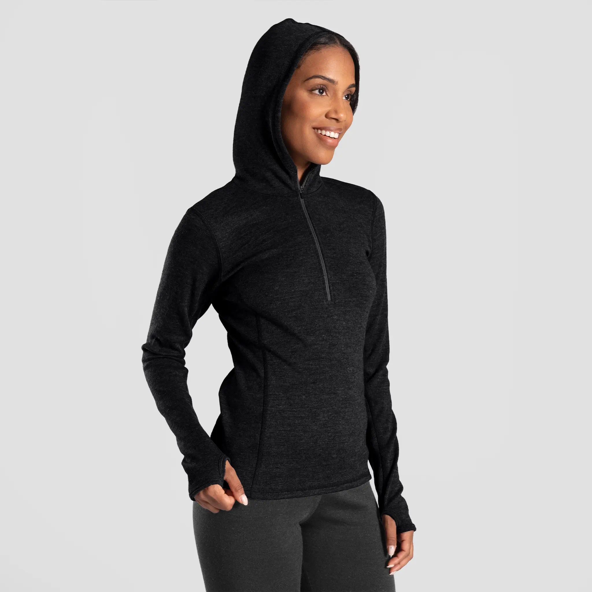 Women's Alpaca Wool Hoodie: 300 Lightweight Half-Zip - Image 4