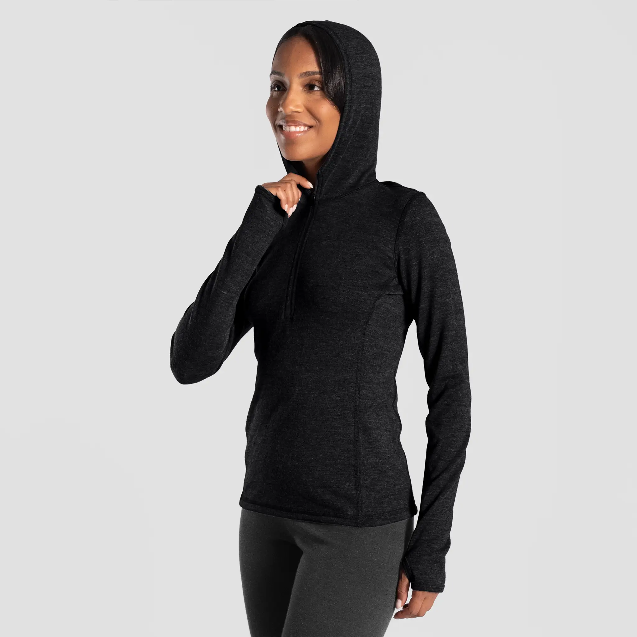 Women's Alpaca Wool Hoodie: 300 Lightweight Half-Zip - Image 5