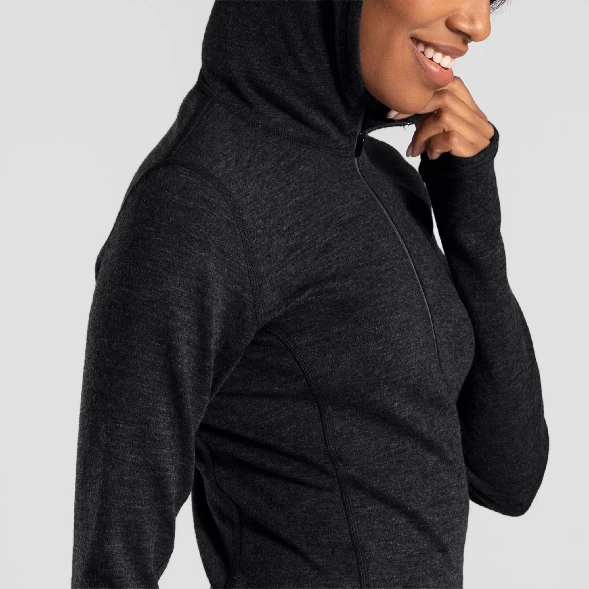 Women's Alpaca Wool Hoodie: 300 Lightweight Half-Zip - Image 7