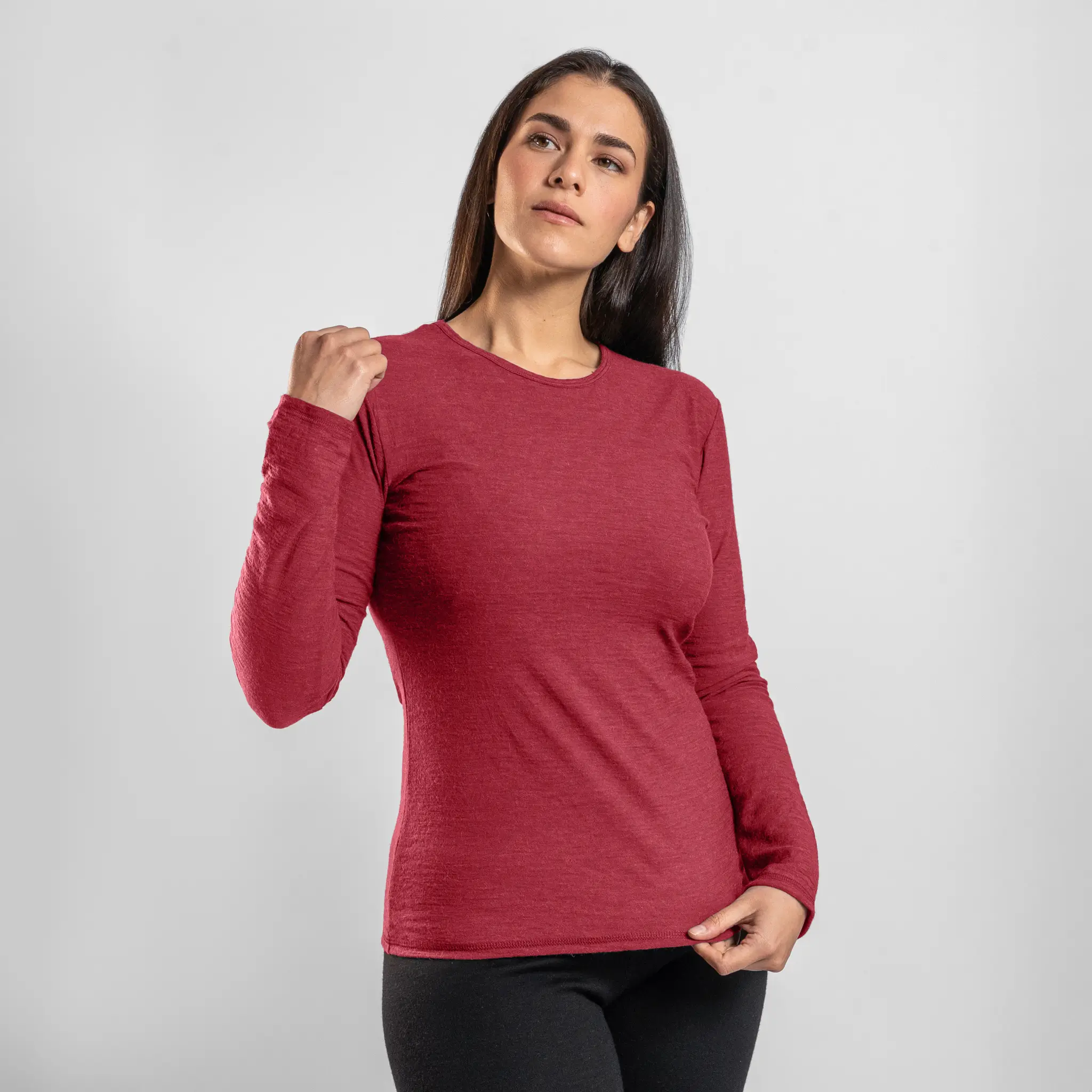 Women's Alpaca Wool Long Sleeve T-Shirt: 160 Ultralight - Image 45