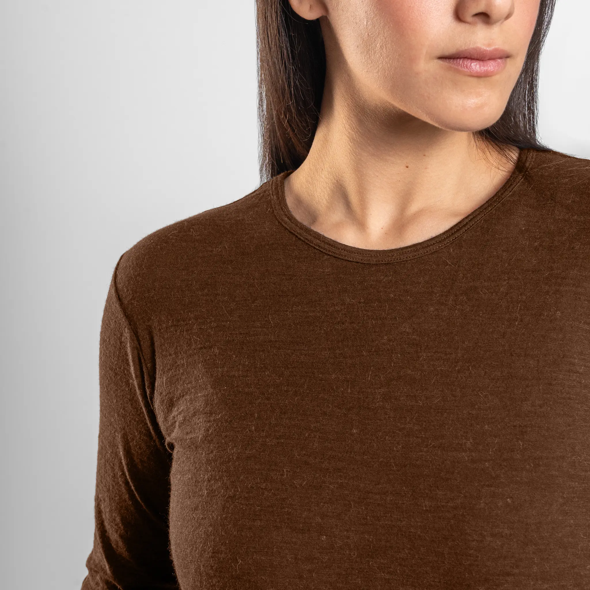 Women's Alpaca Wool Long Sleeve T-Shirt: 160 Ultralight - Image 56