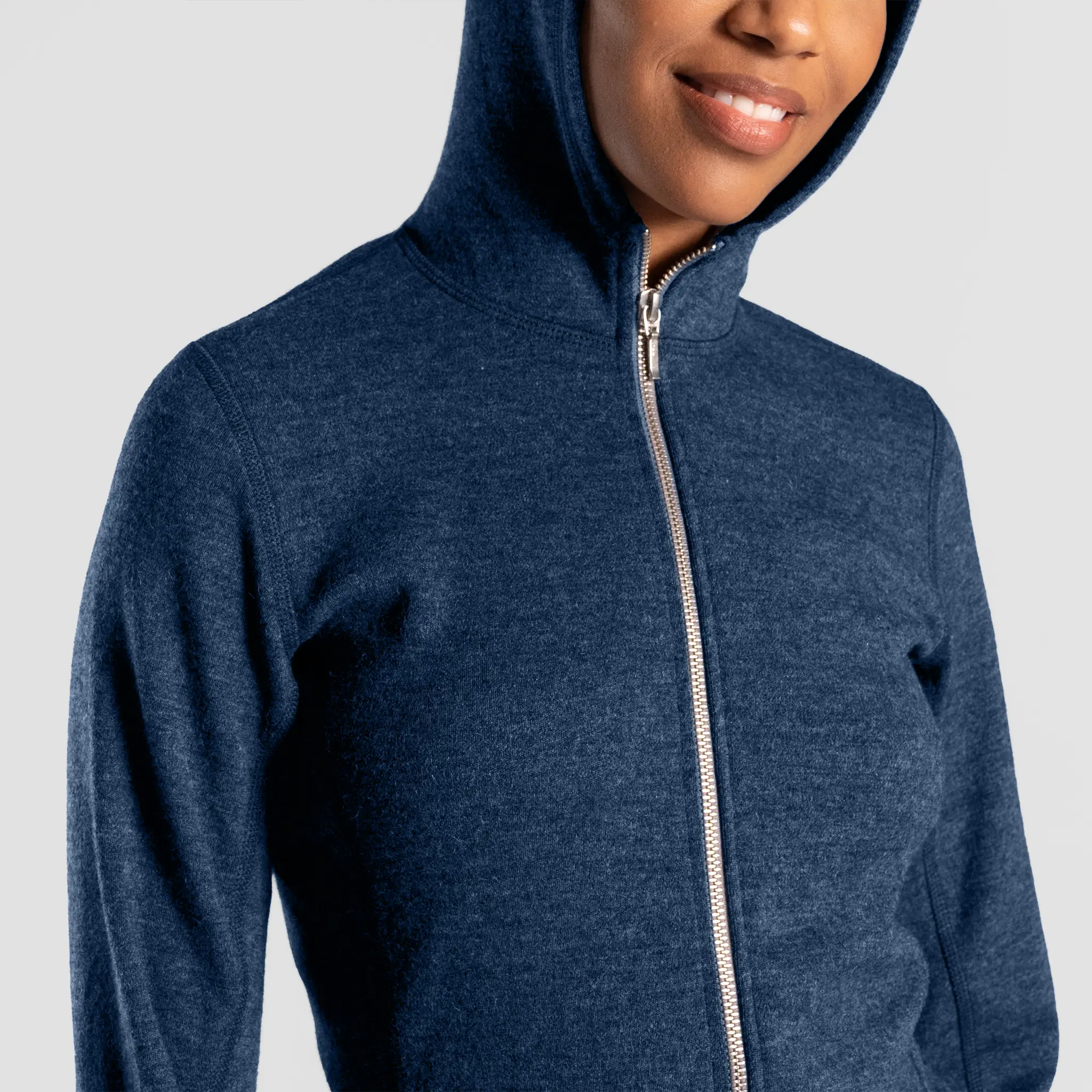 Women's Alpaca Wool Hoodie Jacket: 420 Midweight Full-Zip - Image 16
