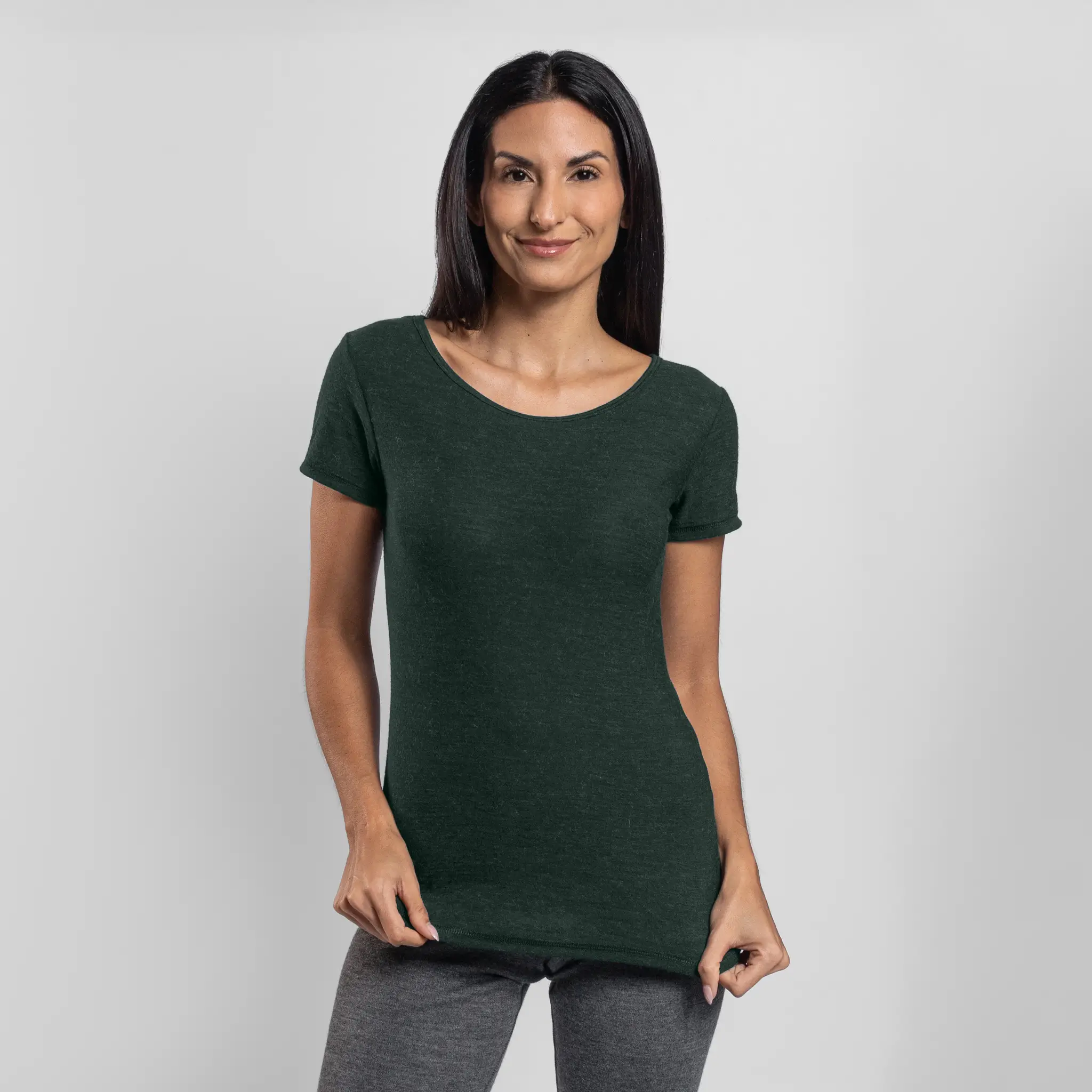 Women's Alpaca Wool T-Shirt: 160 Ultralight Crew Neck - Image 54